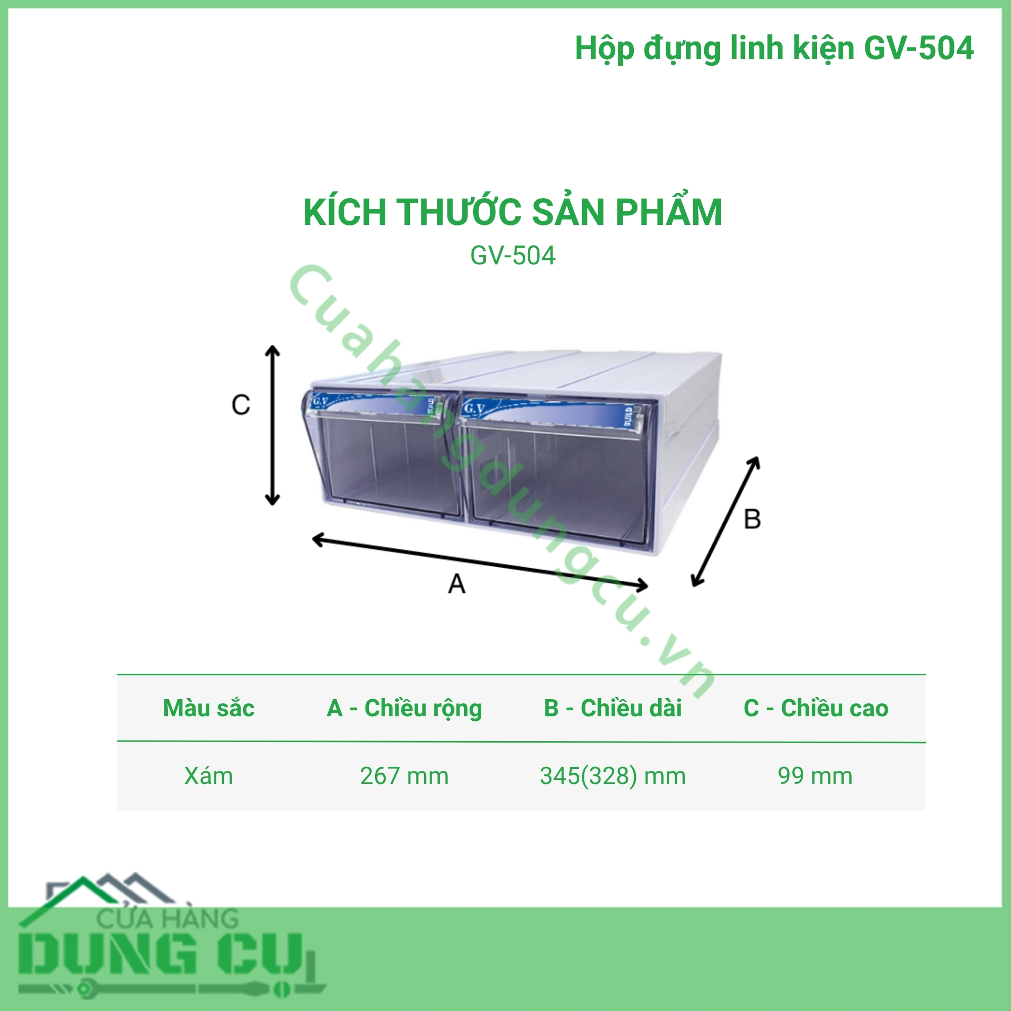 Hộp đựng linh kiện GV-504
