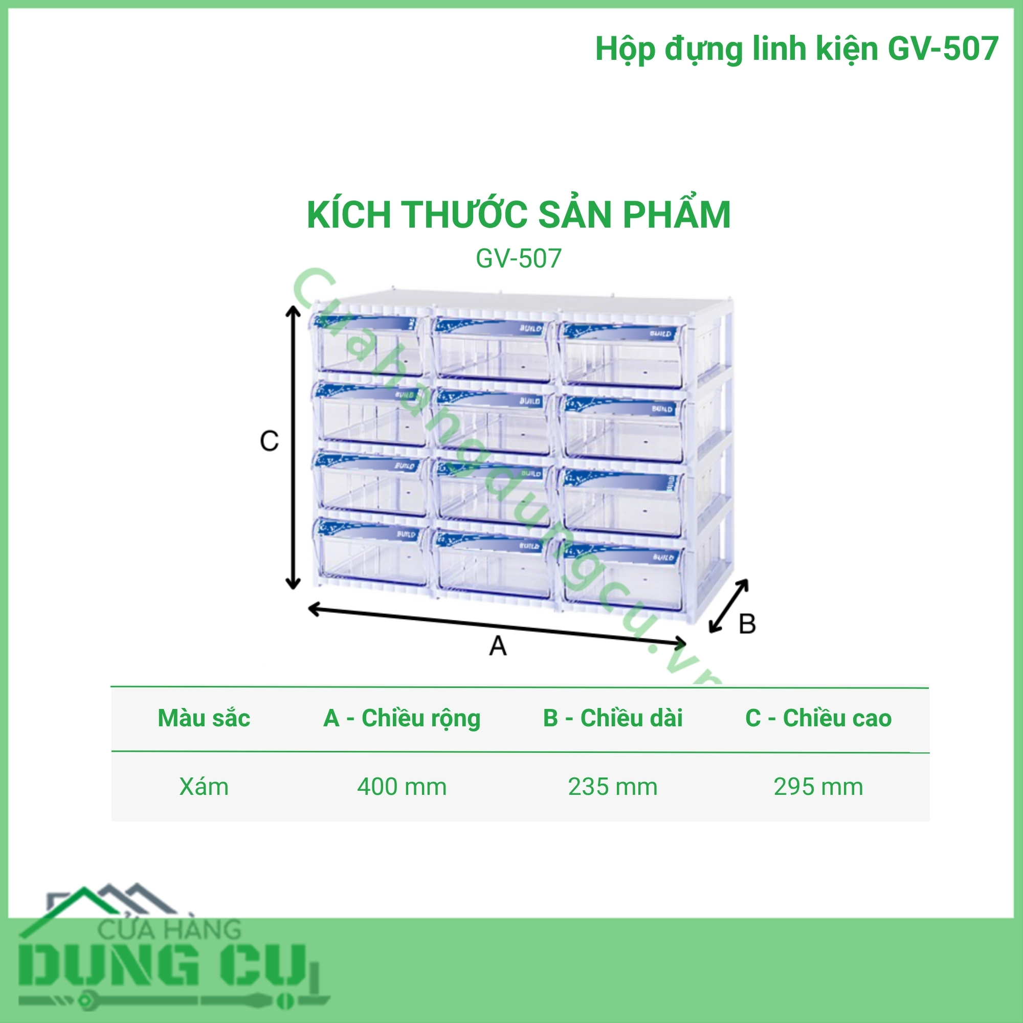 Tủ đựng linh kiện GV-507