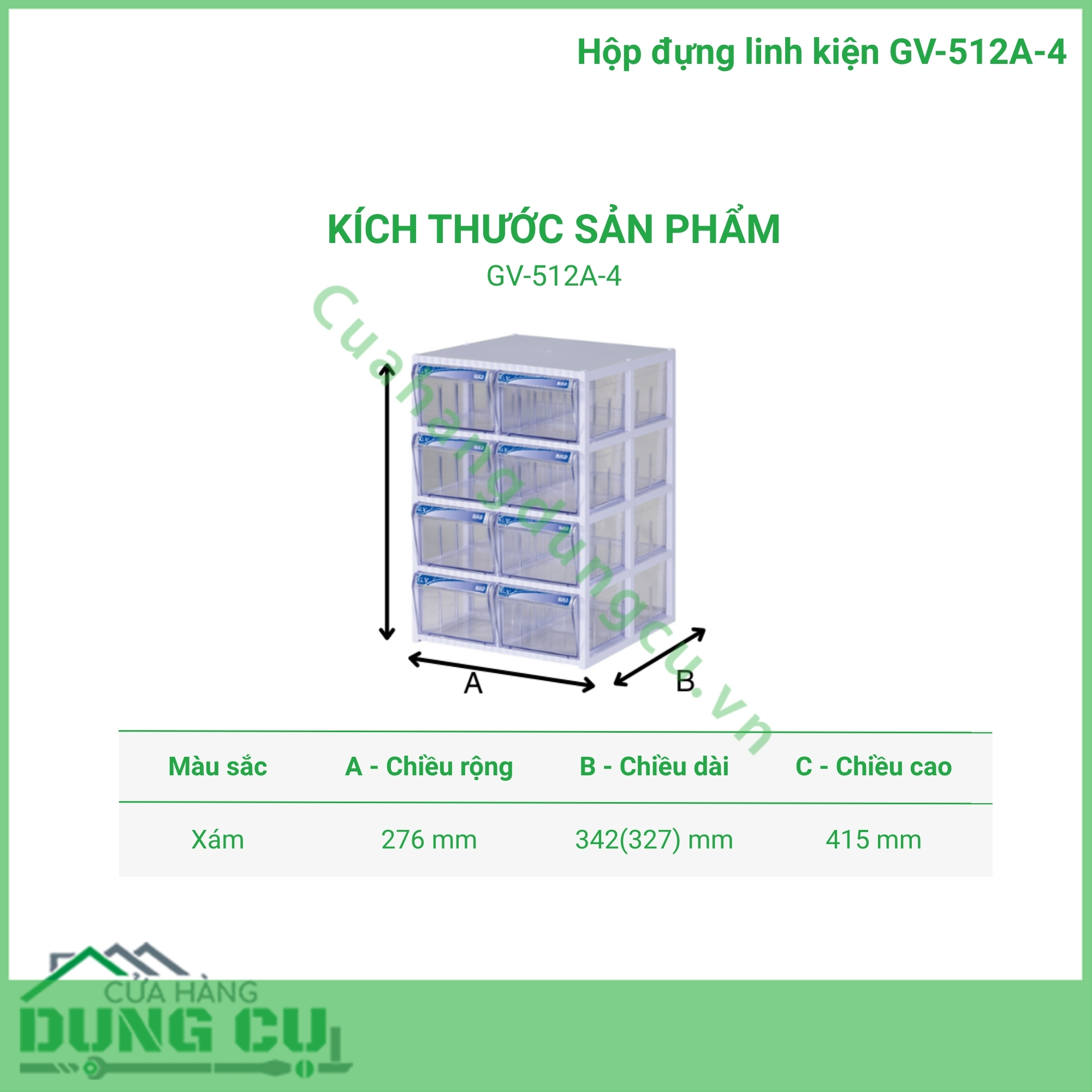 Tủ đựng linh kiện GV-512A4