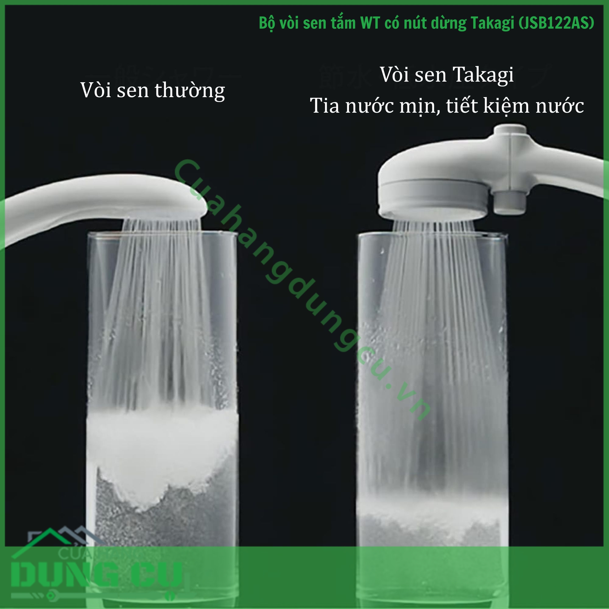 Bộ vòi sen tắm WT có nút dừng Takagi (JSB122AS)
