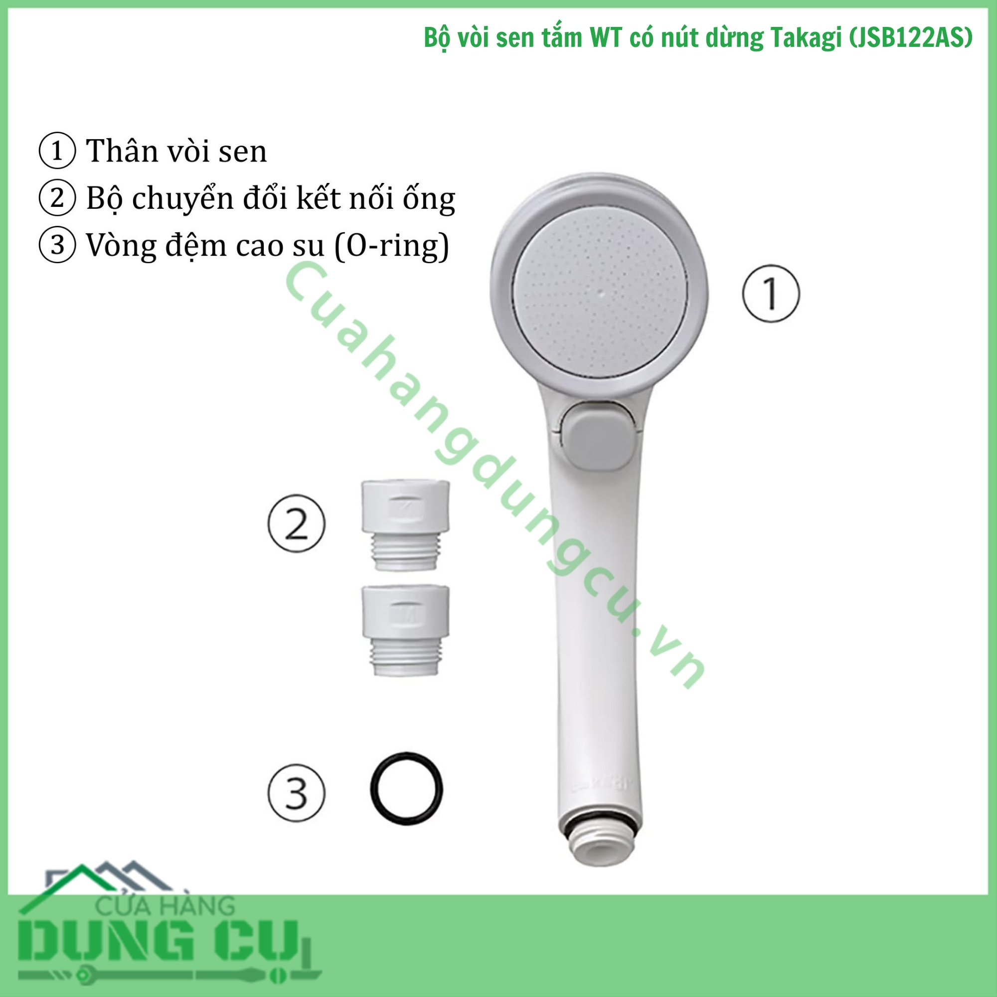 Bộ vòi sen tắm WT có nút dừng Takagi (JSB122AS)