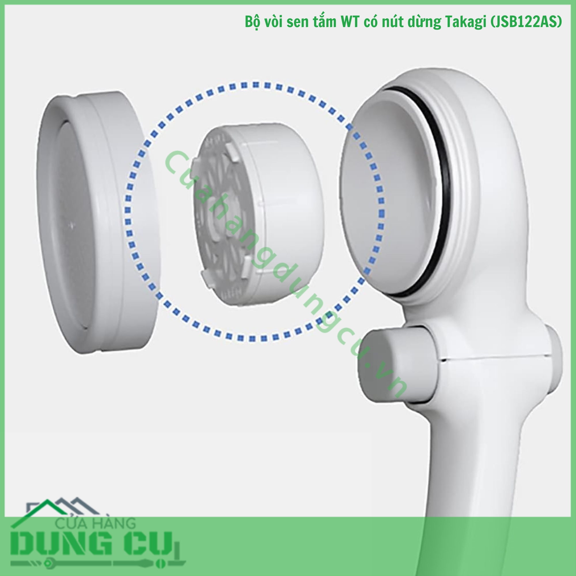Bộ vòi sen tắm WT có nút dừng Takagi (JSB122AS)