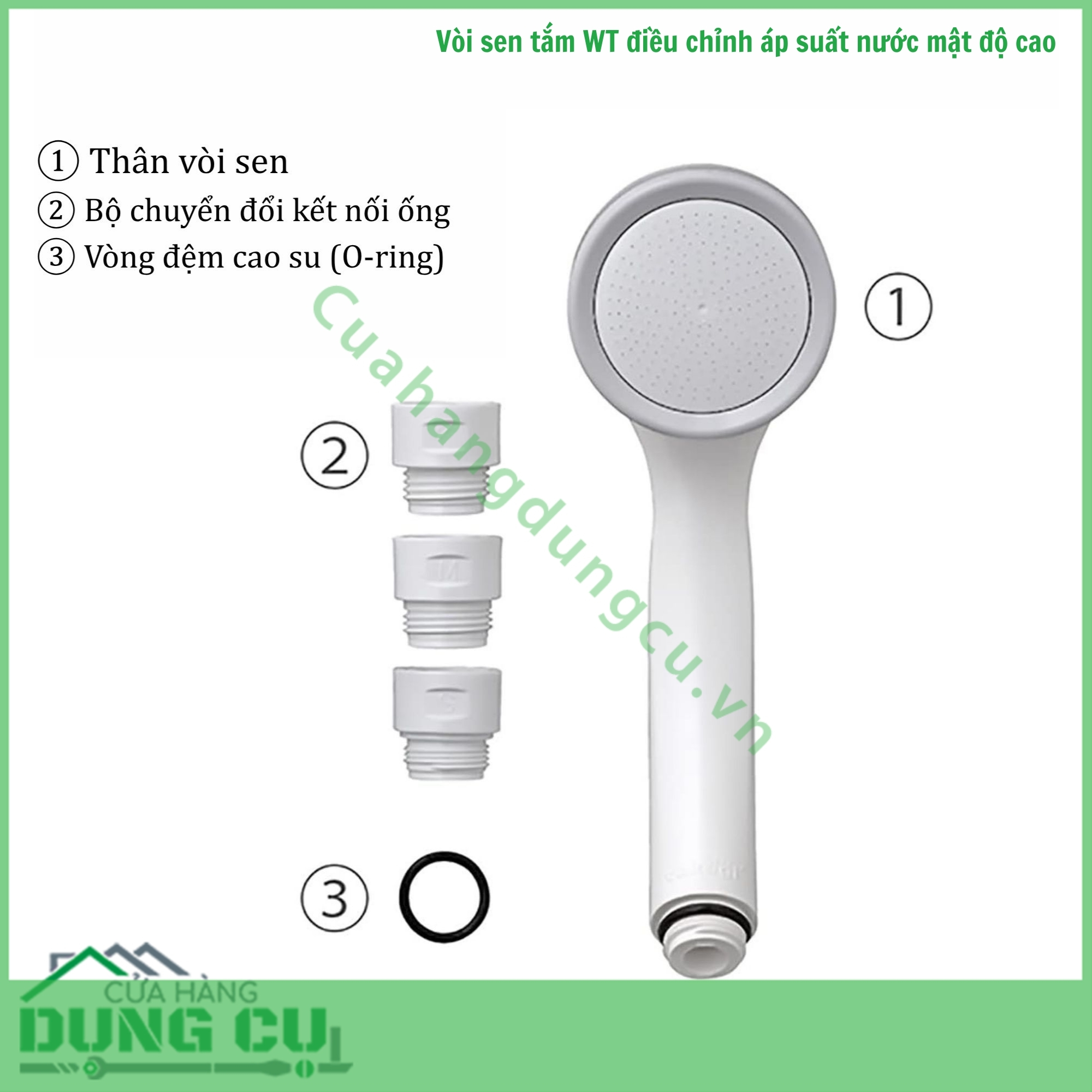 Bộ vòi sen tắm WT điều chỉnh áp suất nước mật độ cao Takagi (JSA122AS)
