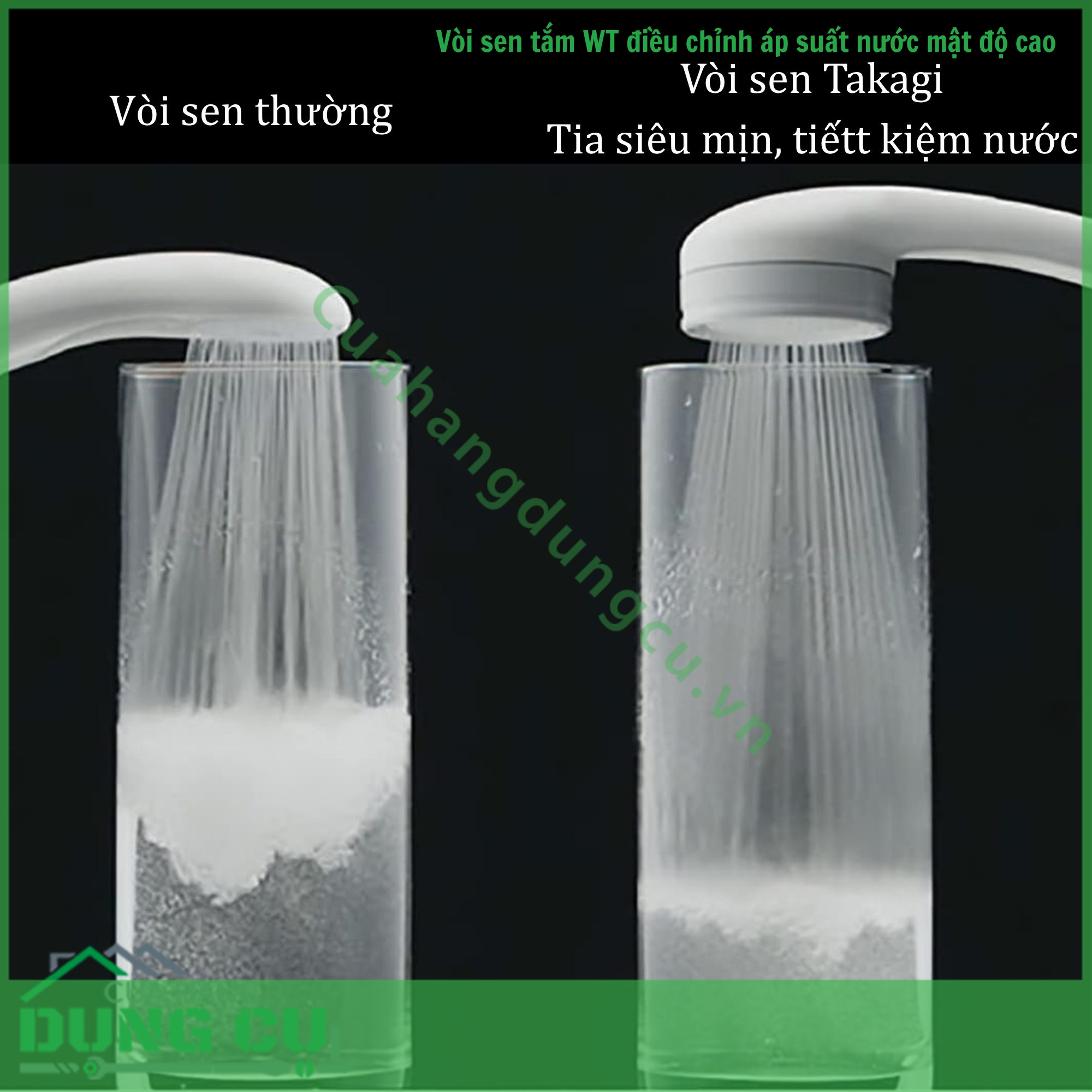 Bộ vòi sen tắm WT điều chỉnh áp suất nước mật độ cao Takagi (JSA122AS)