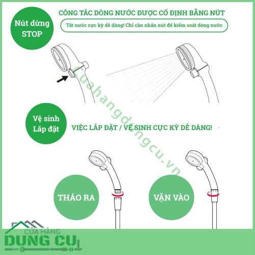 Vòi sen tắm mạ WT có nút dừng Takagi (JSB022MAS)
