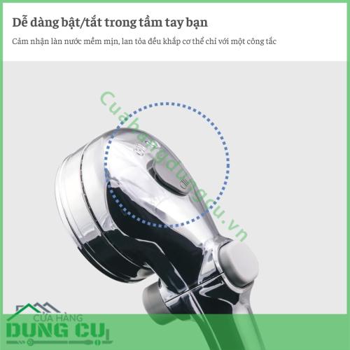 Vòi sen tắm mạ có nút dừng kết hợp công nghệ trộn khí Takagi (JSB025BM)