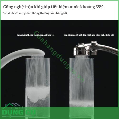 Vòi sen tắm mạ có nút dừng kết hợp công nghệ trộn khí Takagi (JSB025BM)