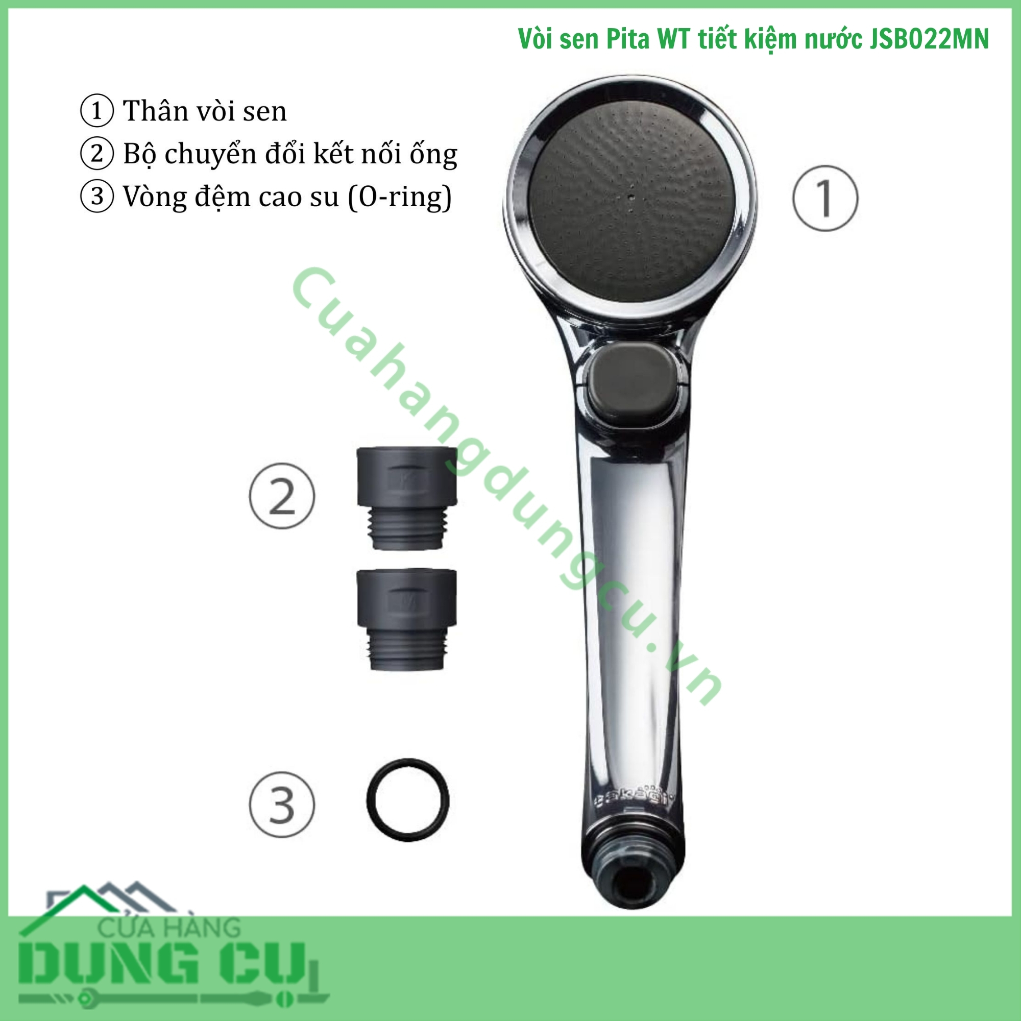Vòi sen tắm mạ WT có nút dừng Takagi (JSB022MN)