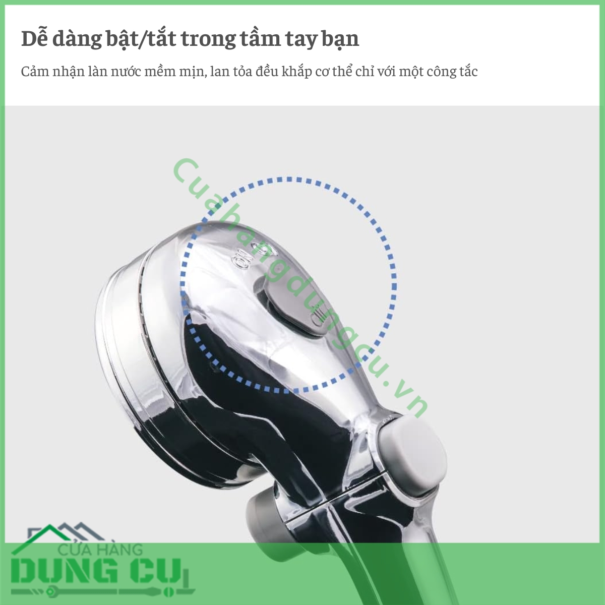 Vòi sen tắm mạ có nút dừng kết hợp công nghệ trộn khí Takagi (JSB025BM)