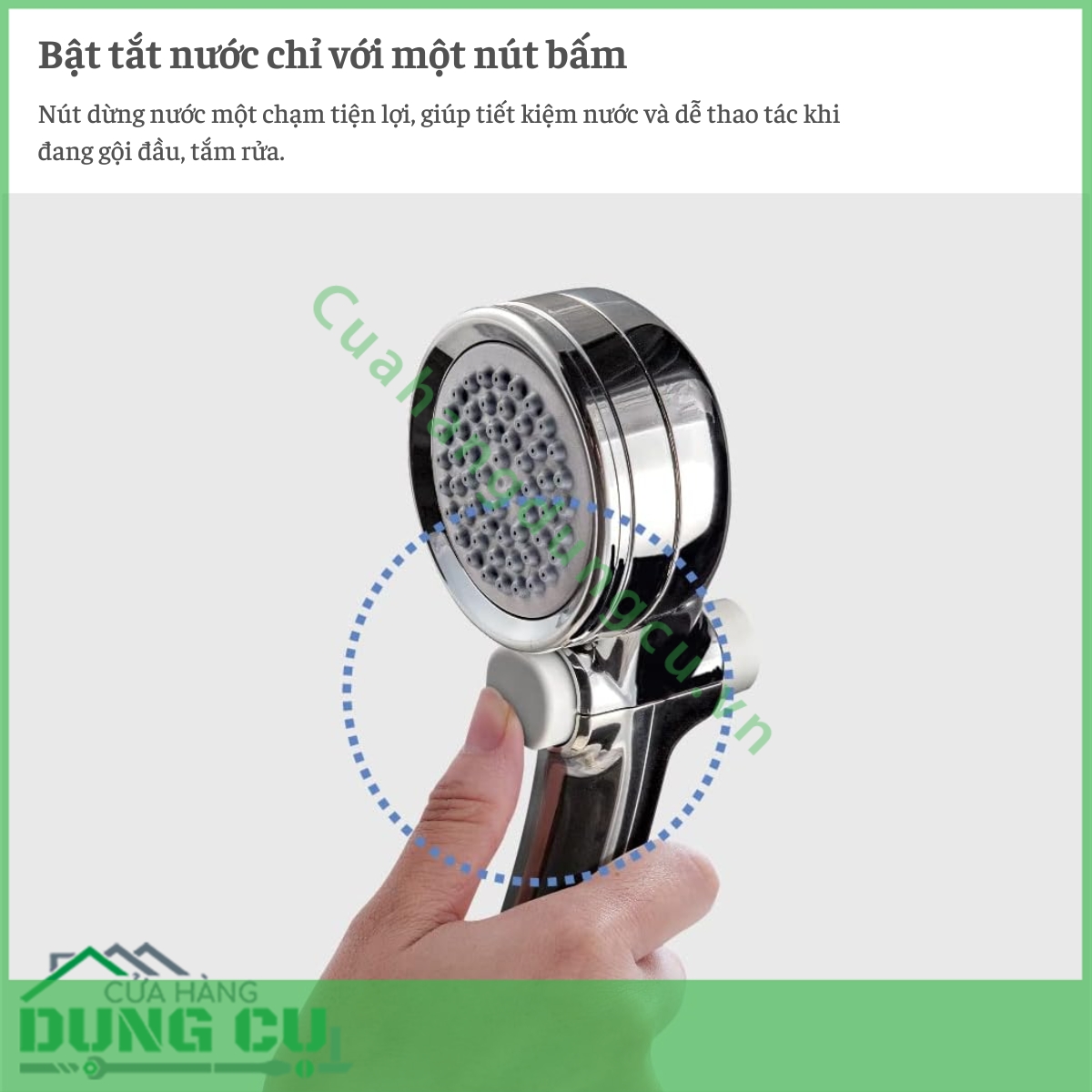 Vòi sen tắm mạ có nút dừng kết hợp công nghệ trộn khí Takagi (JSB025BM)