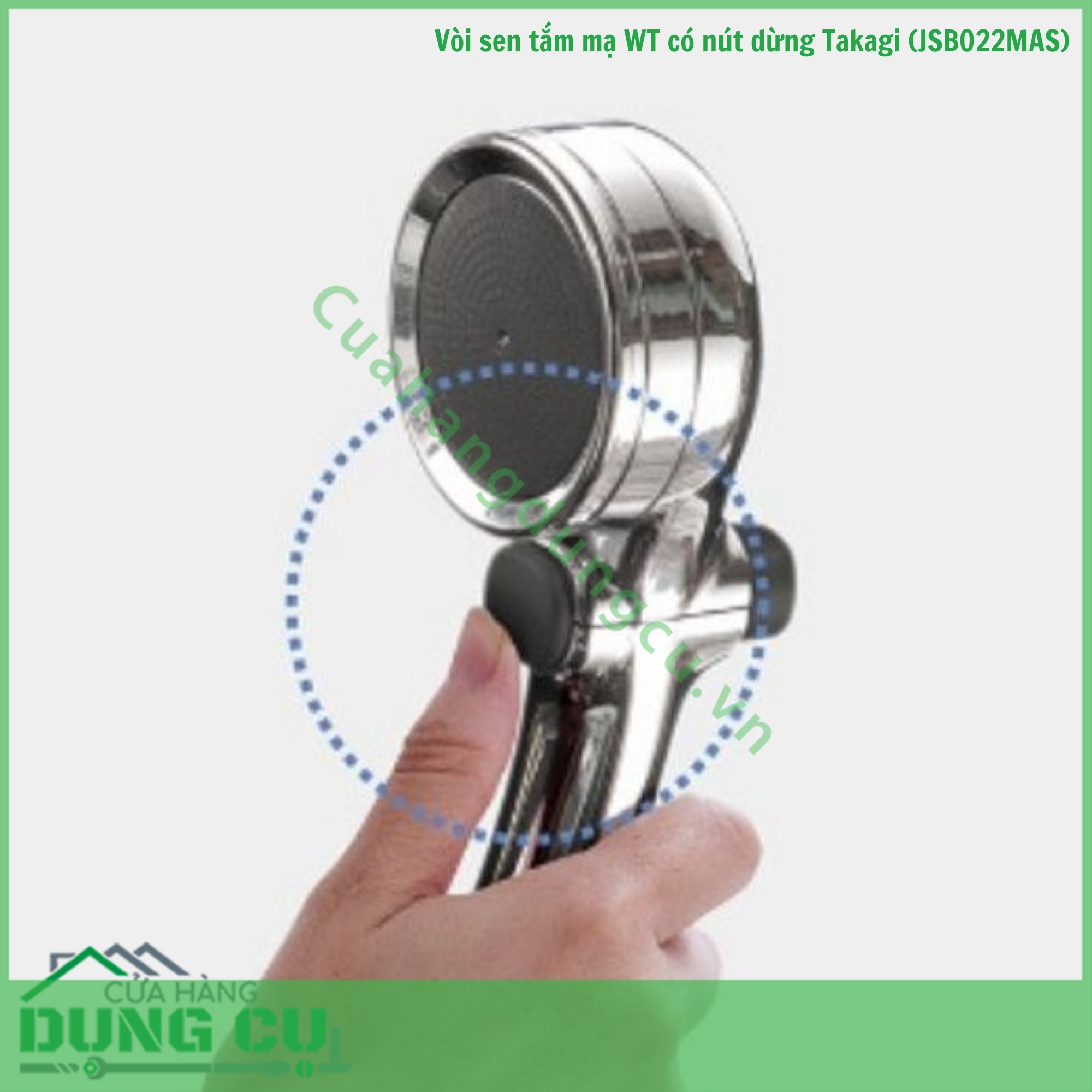 Vòi sen tắm mạ WT có nút dừng Takagi (JSB022MAS)