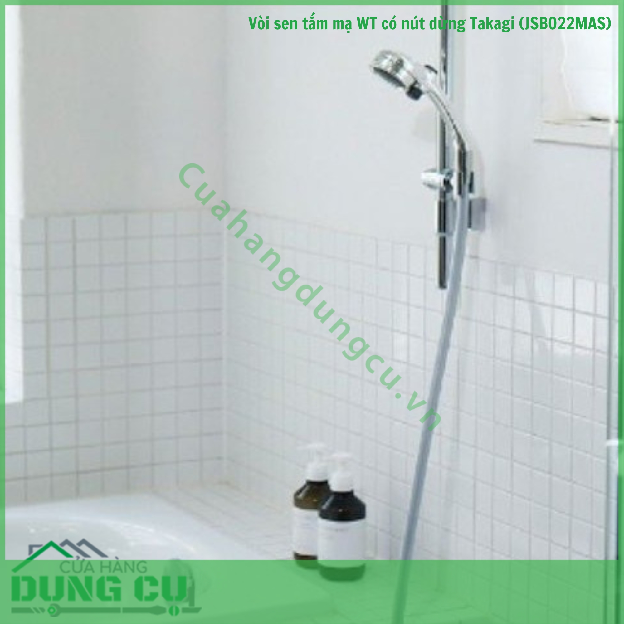 Vòi sen tắm mạ WT có nút dừng Takagi (JSB022MAS)