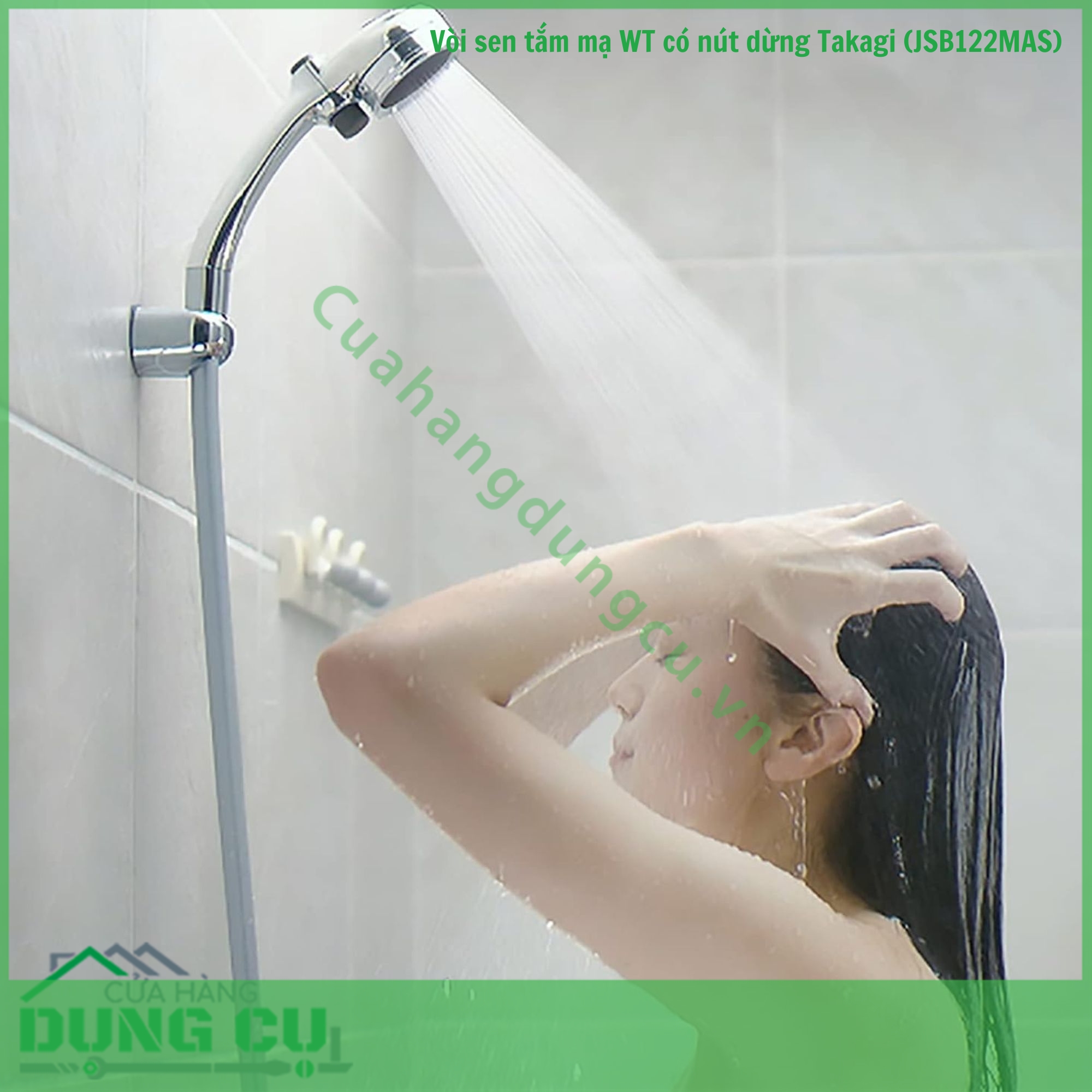 Bộ vòi sen tắm mạ WT có nút dừng Takagi (JSB122MAS)