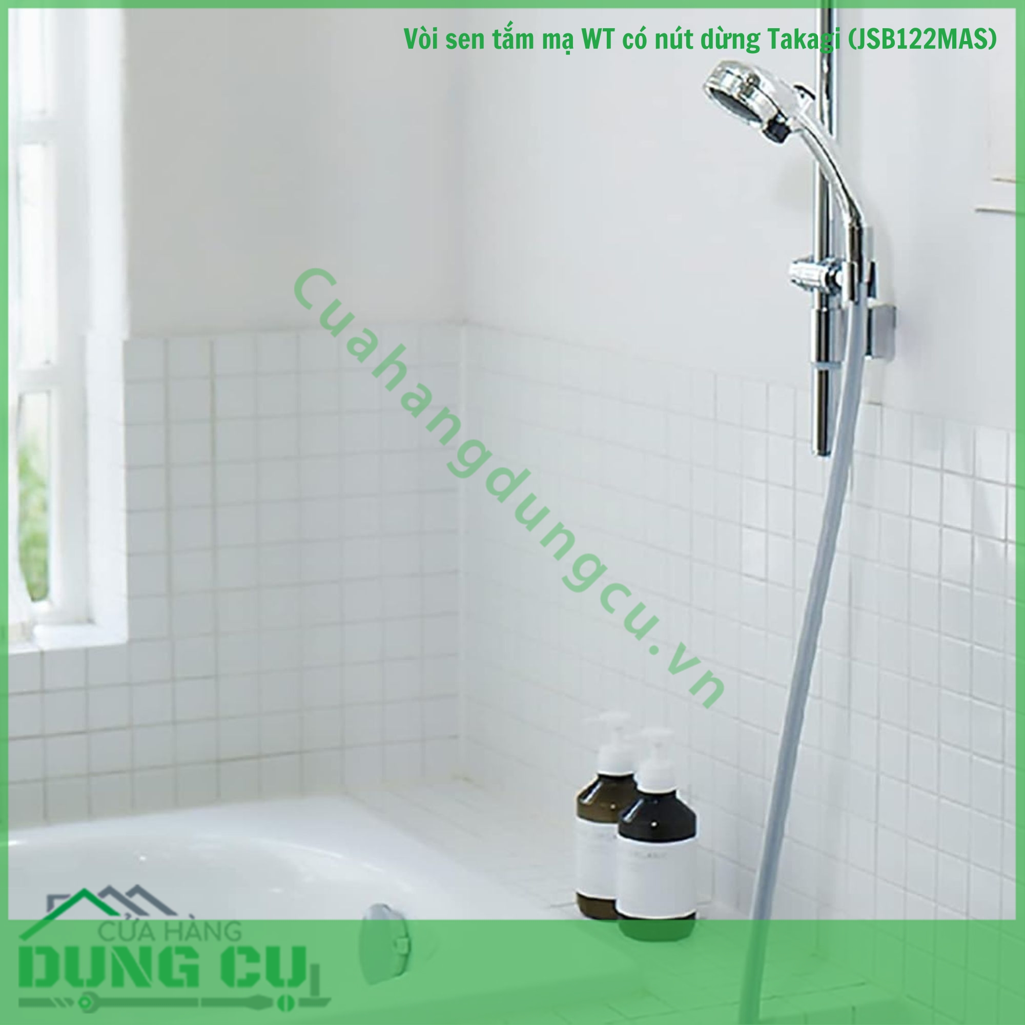 Bộ vòi sen tắm mạ WT có nút dừng Takagi (JSB122MAS)