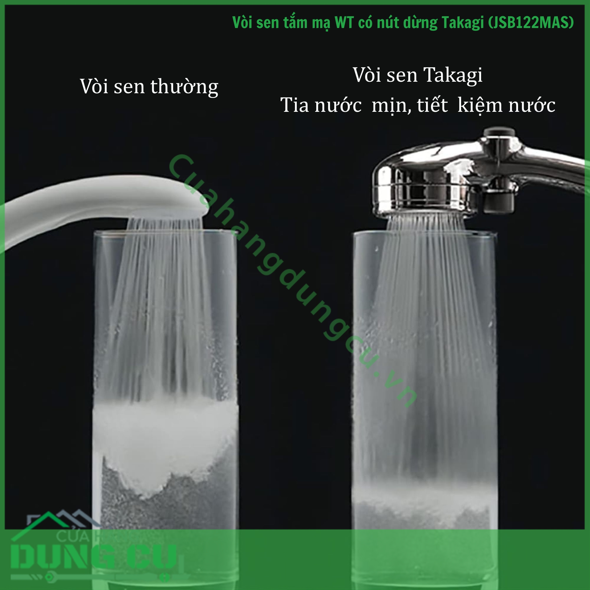 Bộ vòi sen tắm mạ WT có nút dừng Takagi (JSB122MAS)