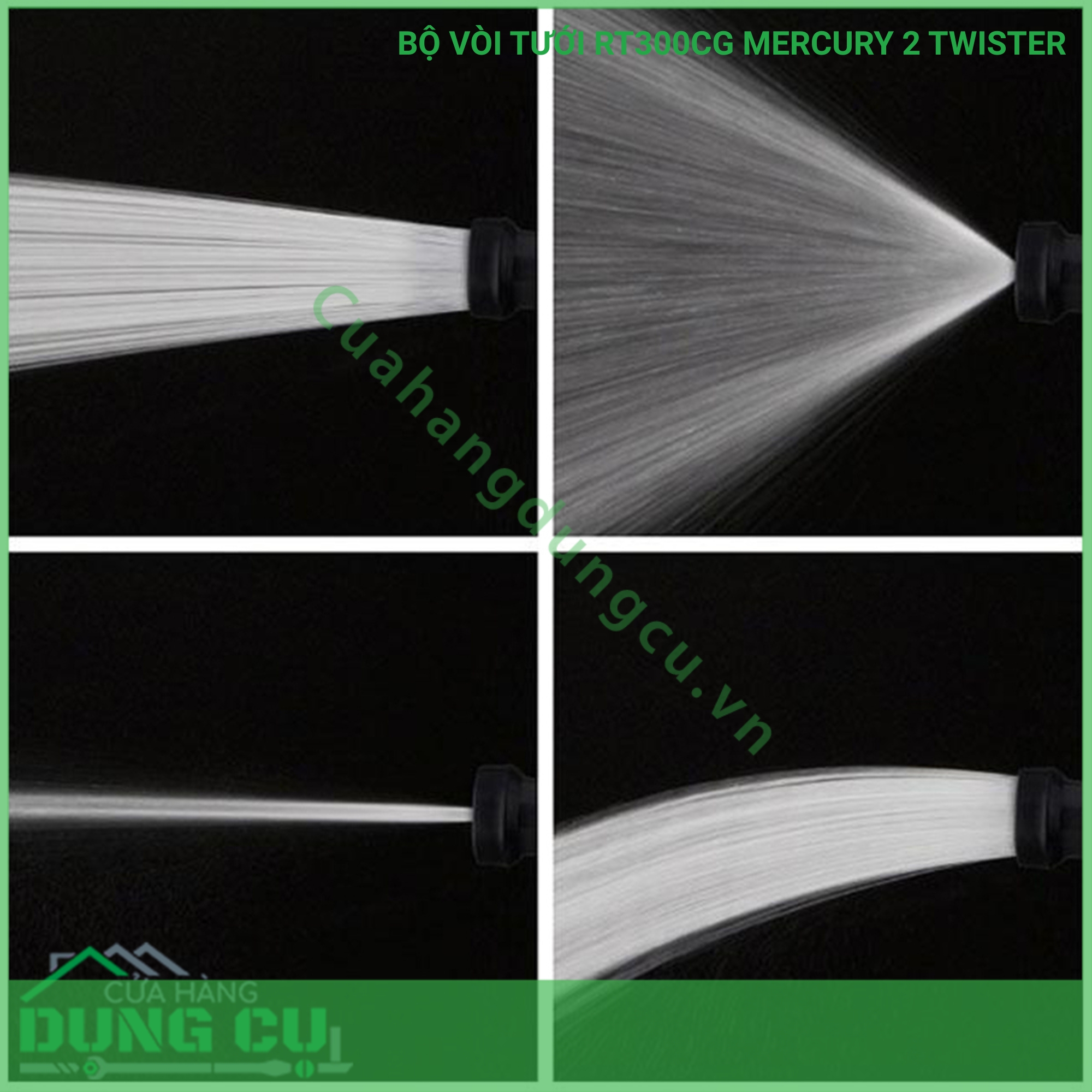 Bộ vòi thu rút tưới vườn Takagi Mercury 2 Twister (CG) 30m RT330CG
