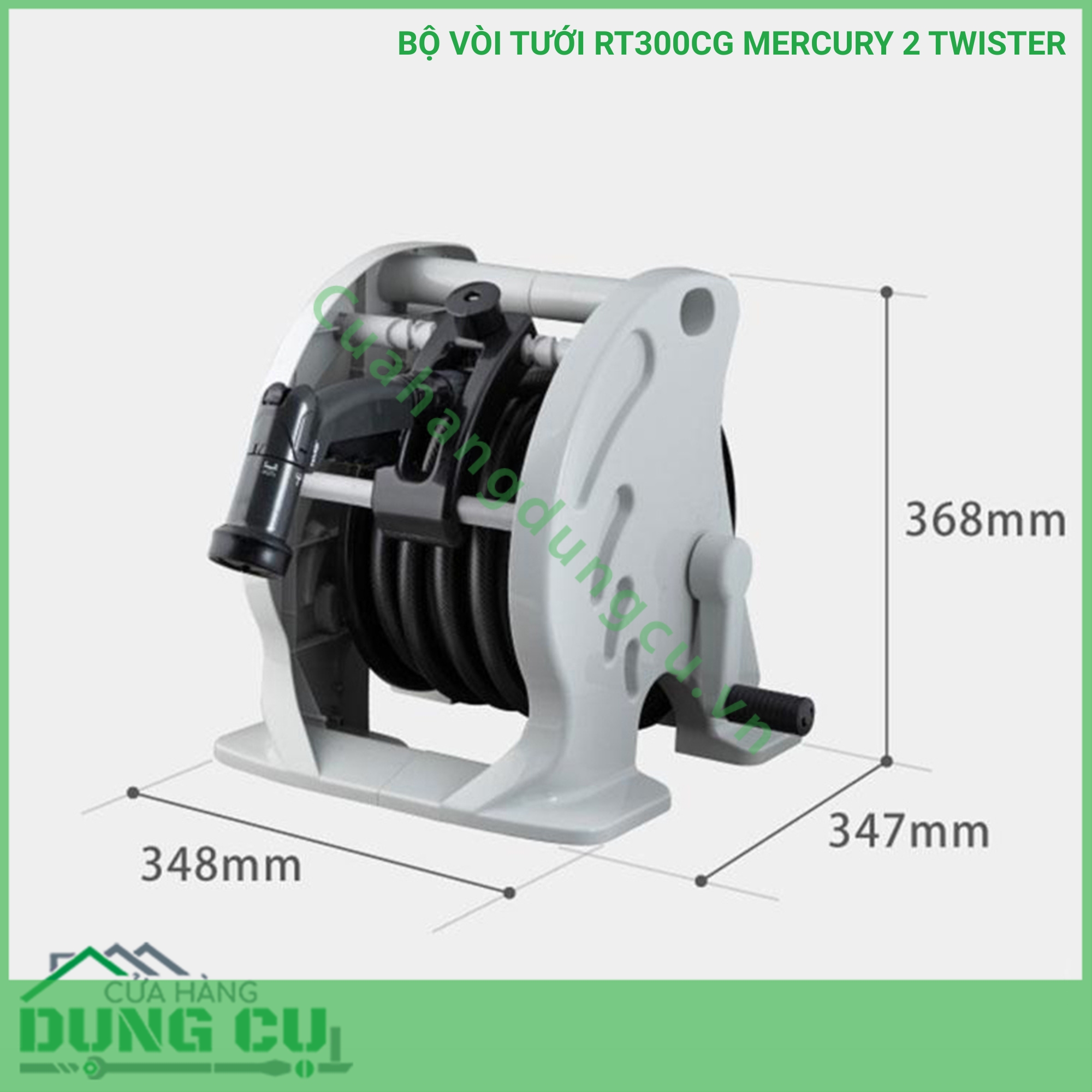 Bộ vòi thu rút tưới vườn Takagi Mercury 2 Twister (CG) 30m RT330CG