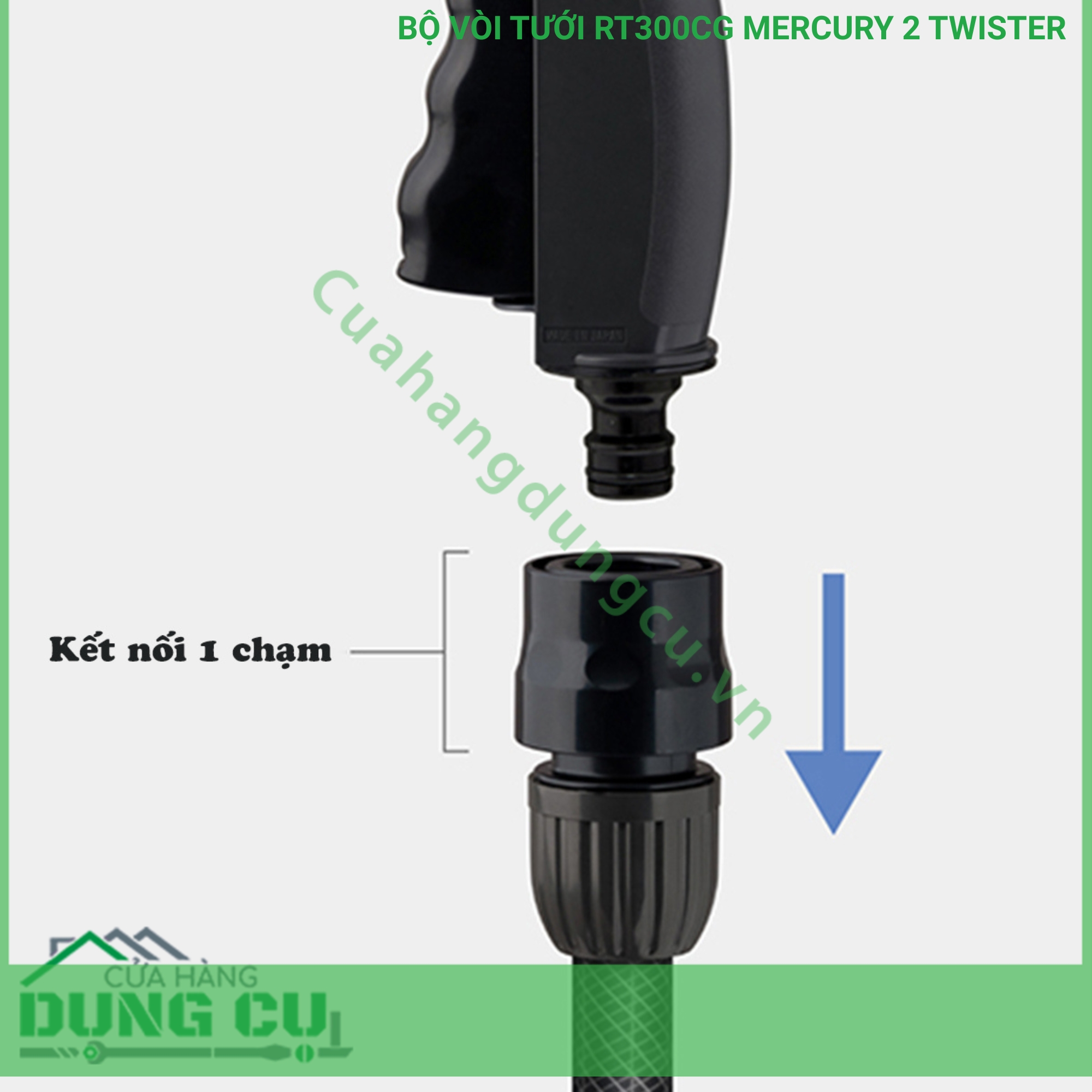 Bộ vòi thu rút tưới vườn Takagi Mercury 2 Twister (CG) 30m RT330CG