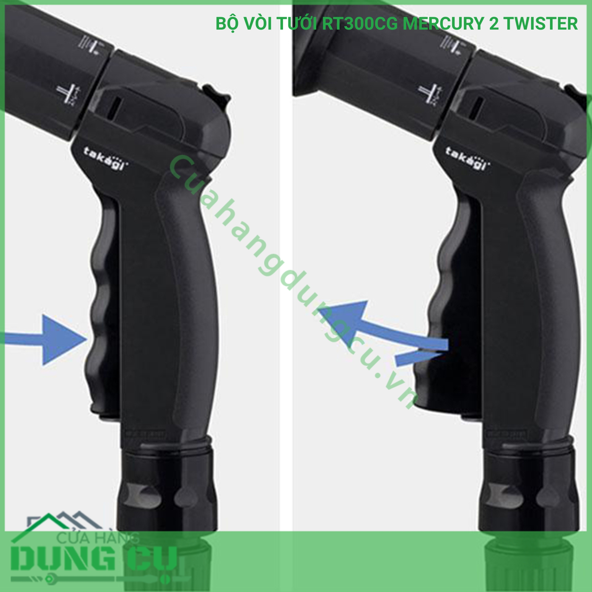 Bộ vòi thu rút tưới vườn Takagi Mercury 2 Twister (CG) 30m RT330CG