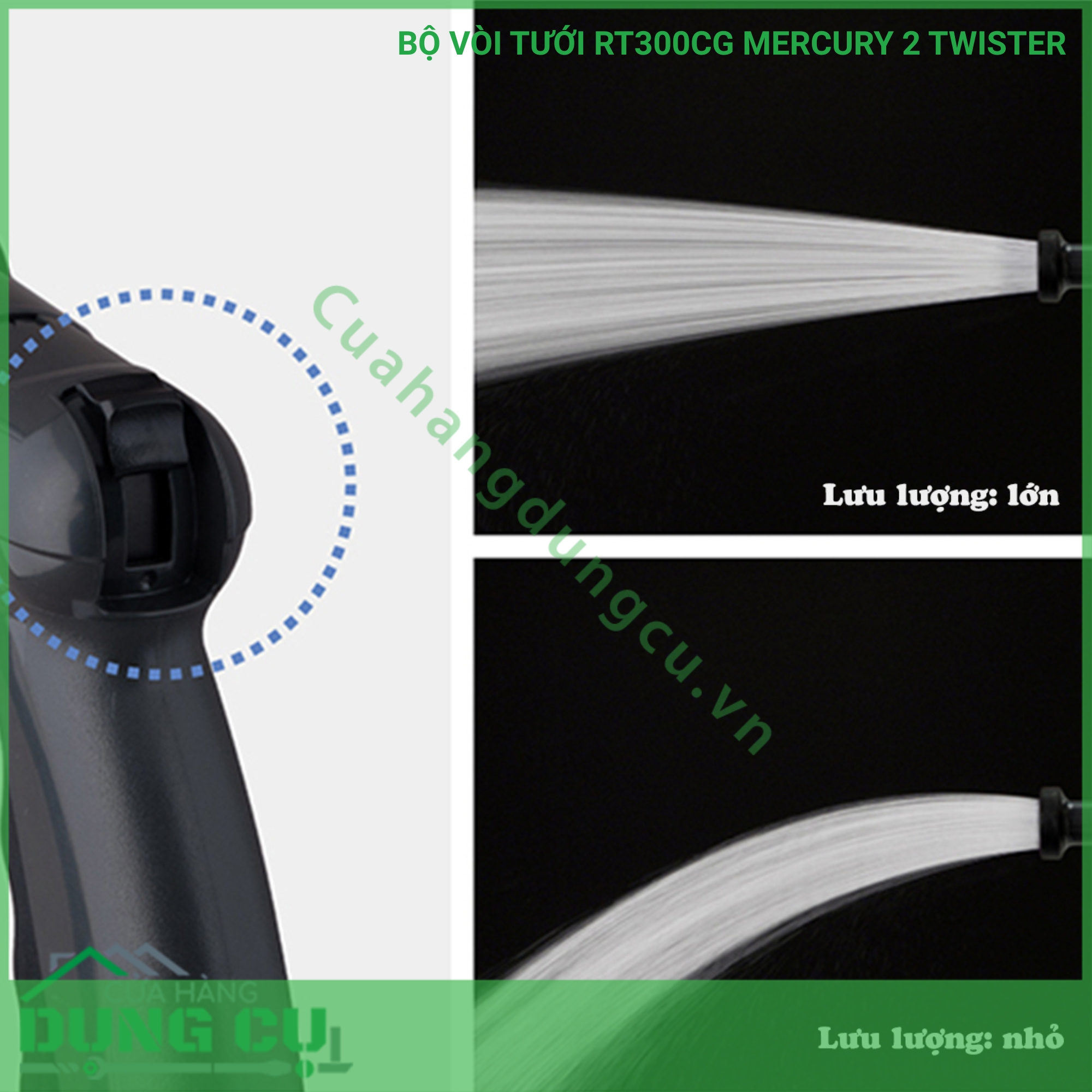 Bộ vòi thu rút tưới vườn Takagi Mercury 2 Twister (CG) 30m RT330CG
