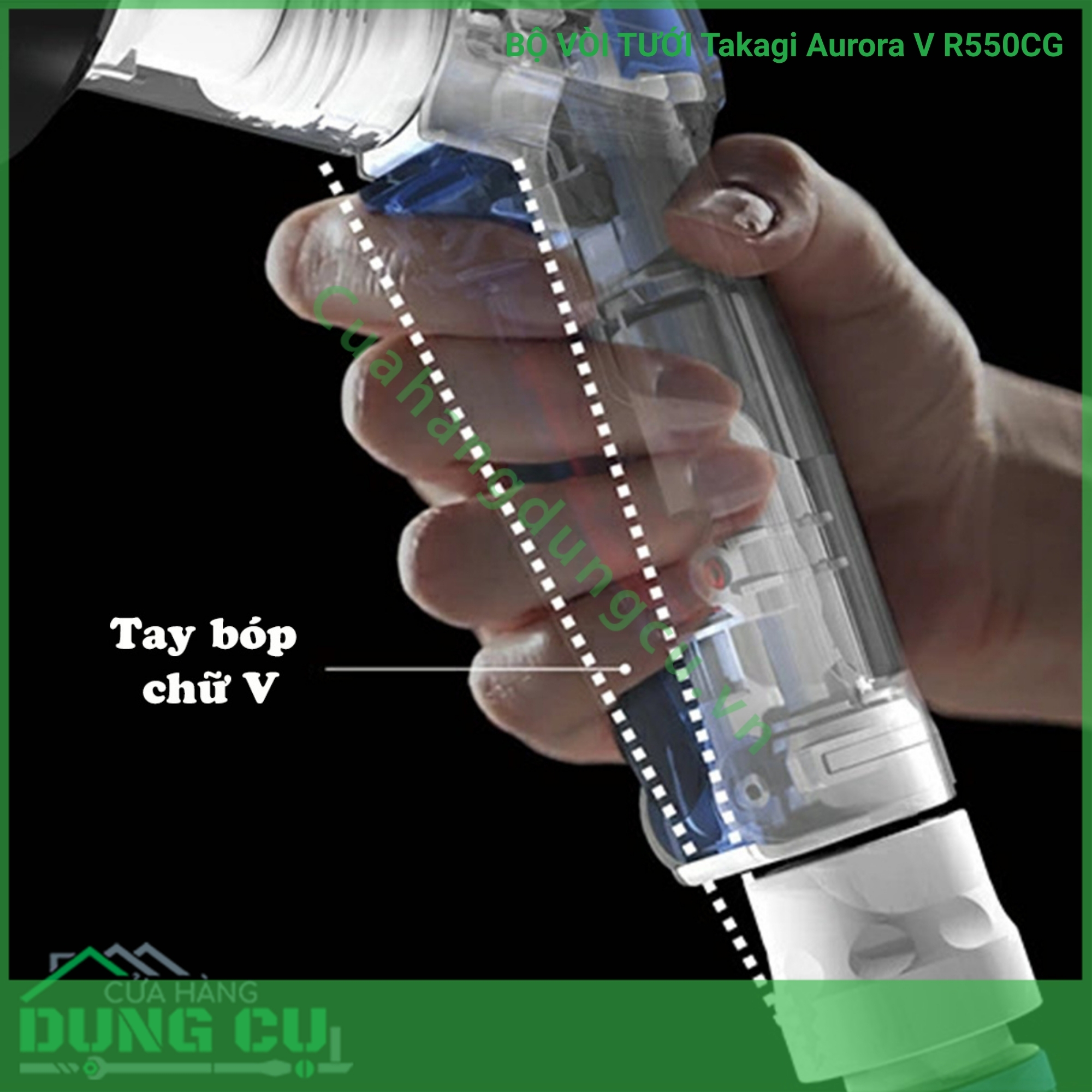 Bộ vòi thu rút tưới vườn Takagi Aurora V 50m R550CG