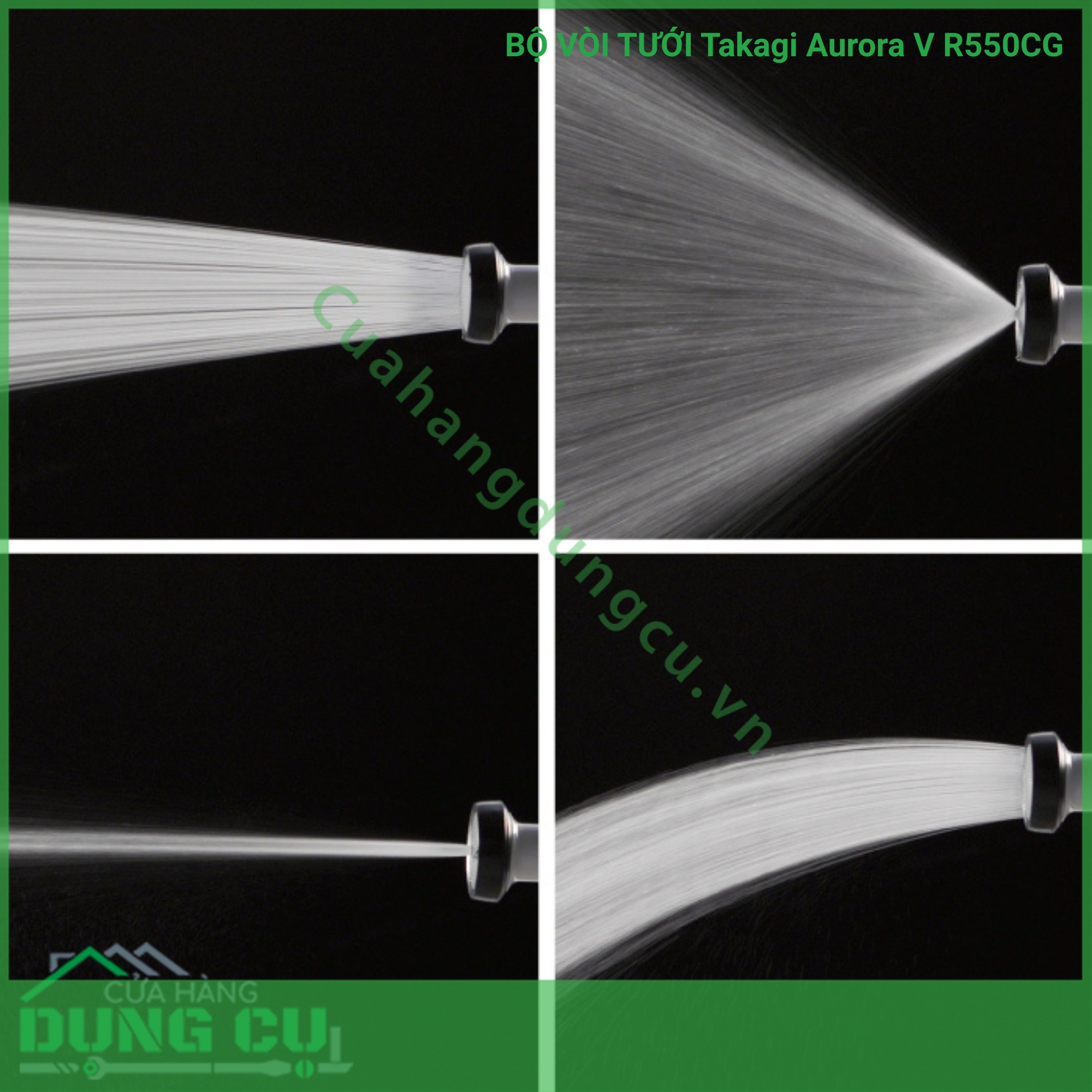 Bộ vòi thu rút tưới vườn Takagi Aurora V 50m R550CG