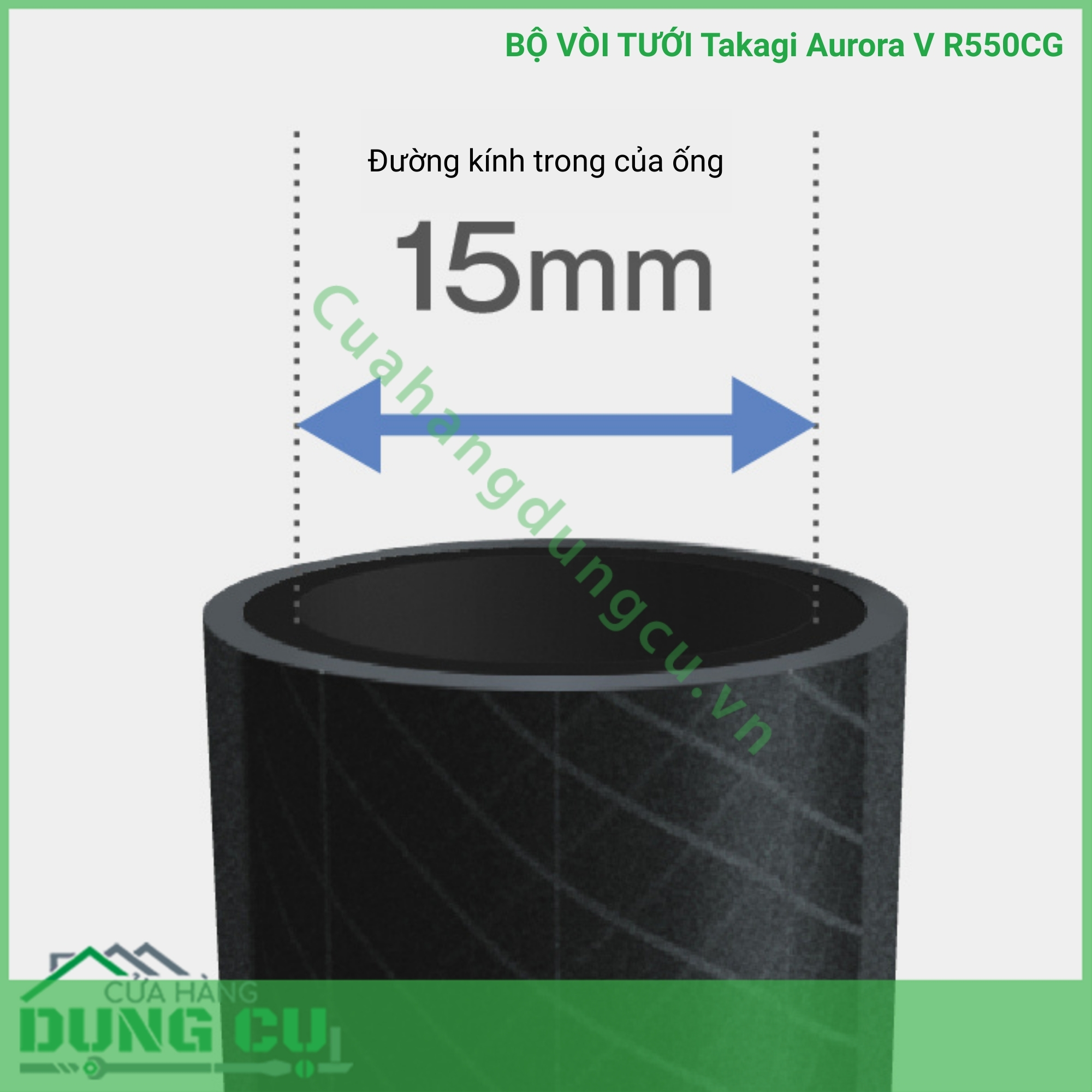 Bộ vòi thu rút tưới vườn Takagi Aurora V 50m R550CG