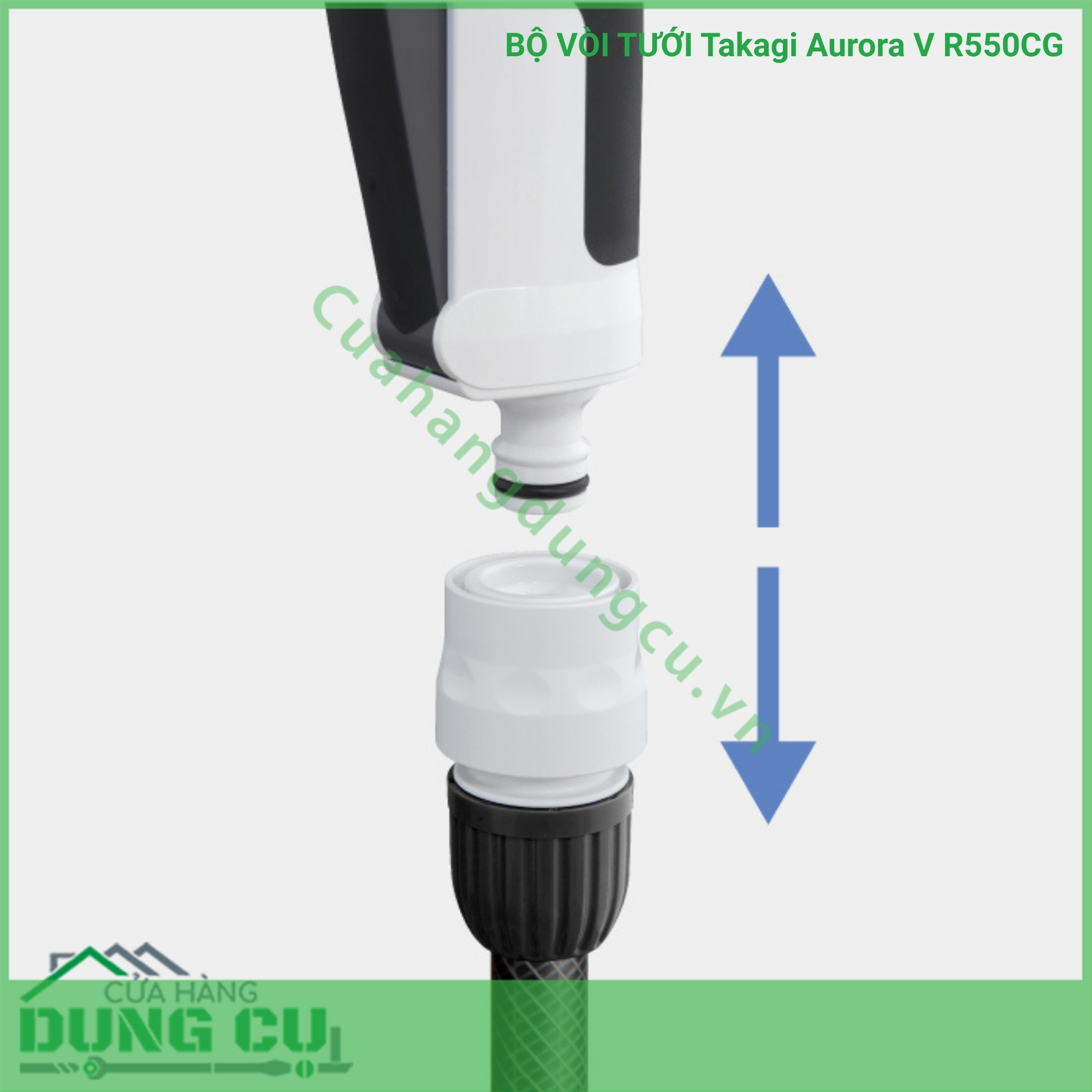 Bộ vòi thu rút tưới vườn Takagi Aurora V 50m R550CG
