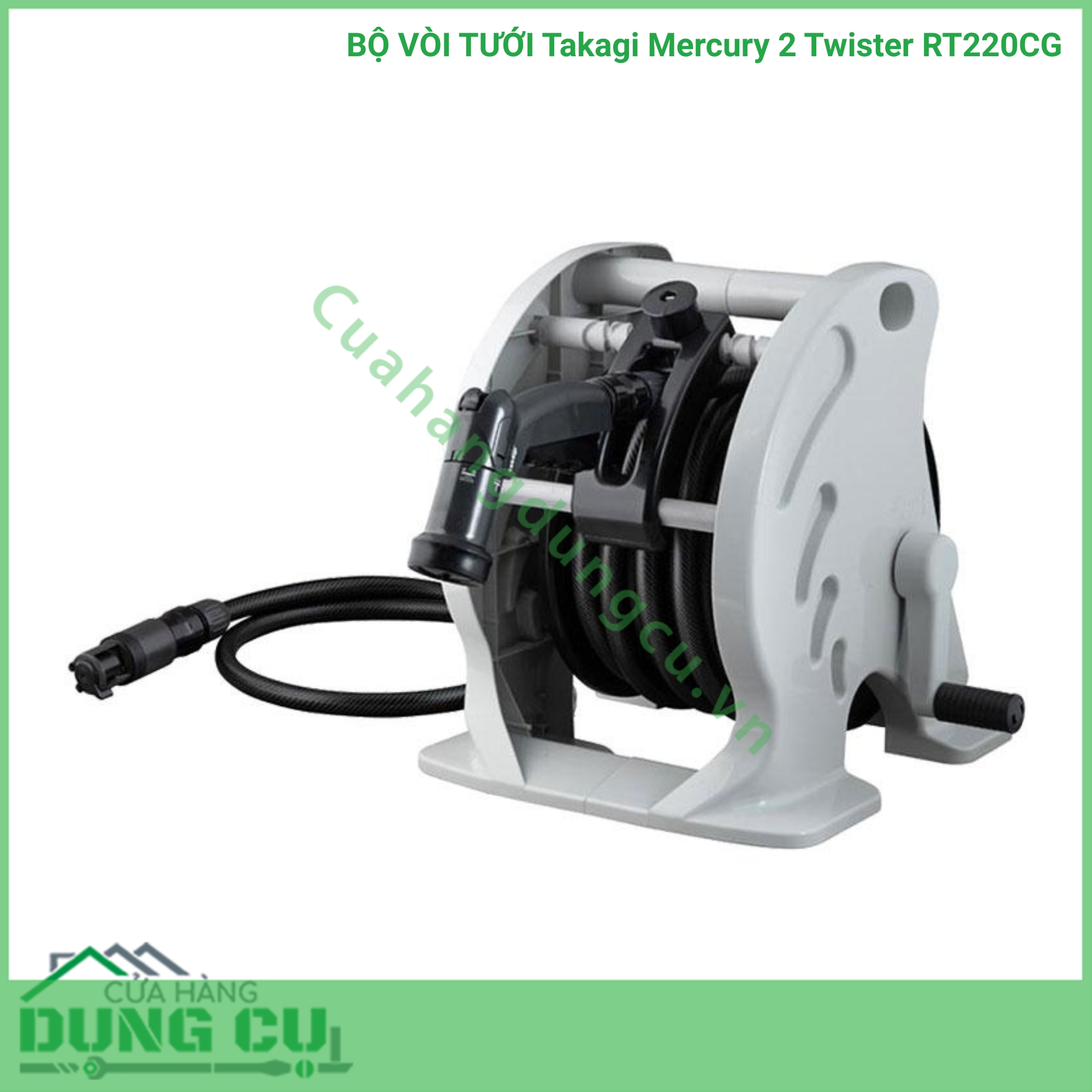 Bộ vòi thu rút tưới vườn Takagi Mercury 2 Twister (CG) 20m RT220CG