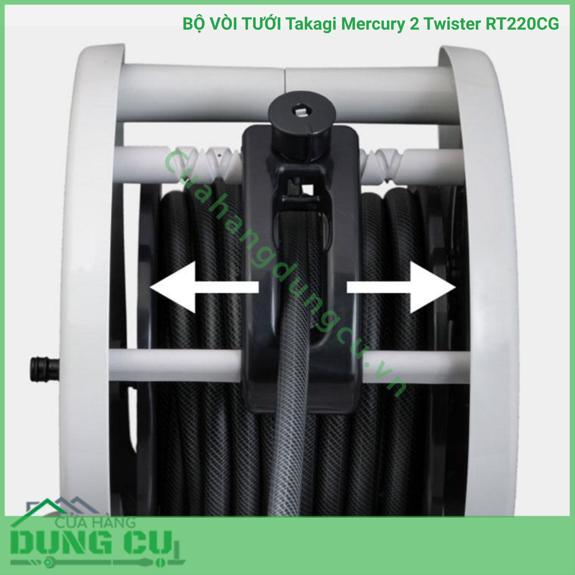 Bộ vòi thu rút tưới vườn Takagi Mercury 2 Twister (CG) 20m RT220CG