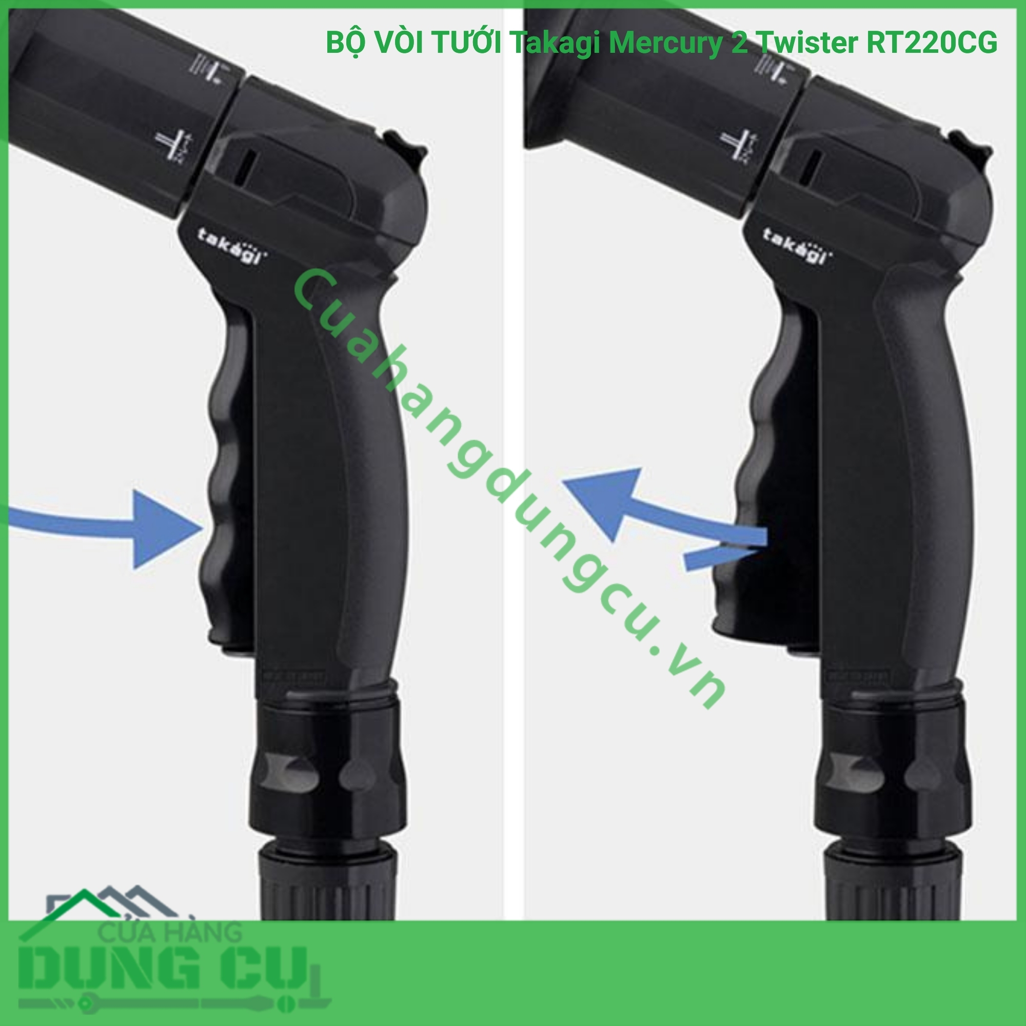 Bộ vòi thu rút tưới vườn Takagi Mercury 2 Twister (CG) 20m RT220CG