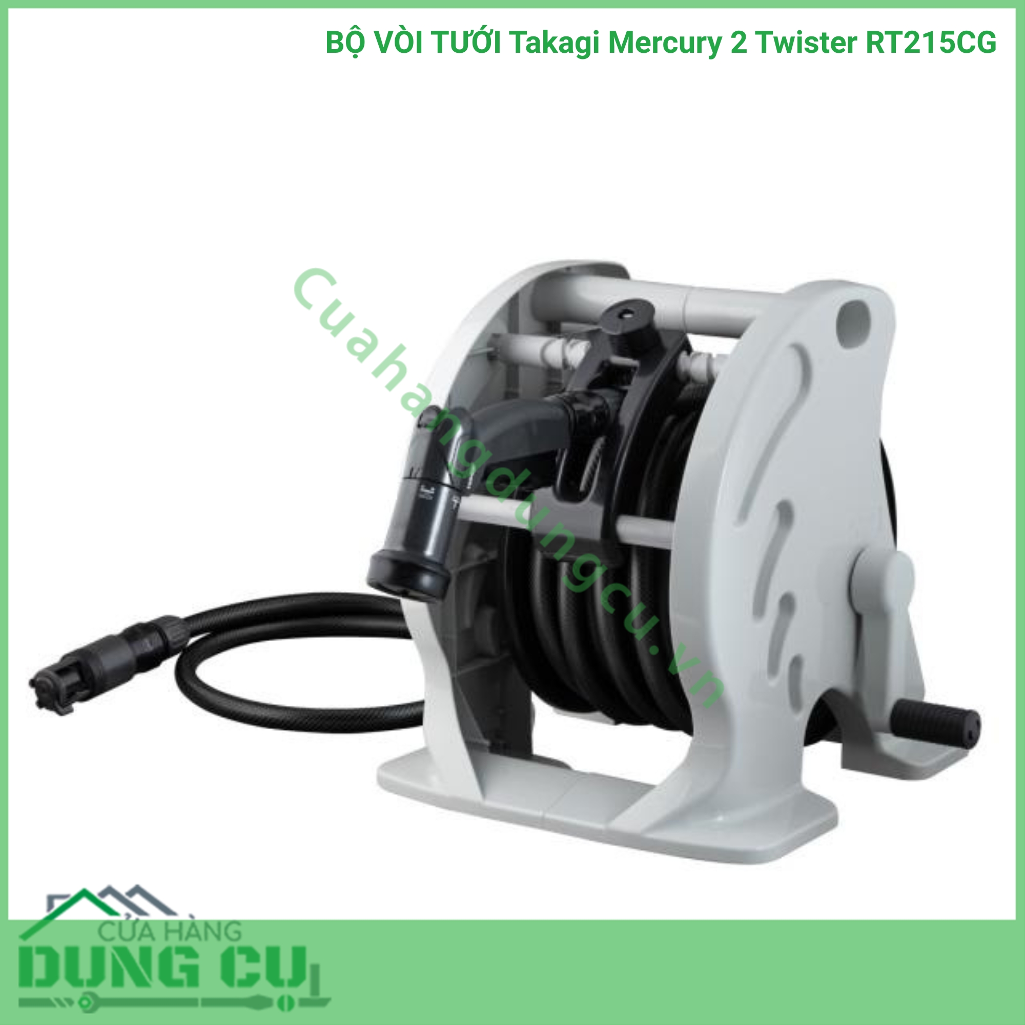 Bộ vòi thu rút tưới vườn Takagi Mercury 2 Twister (CG) 15m RT215CG