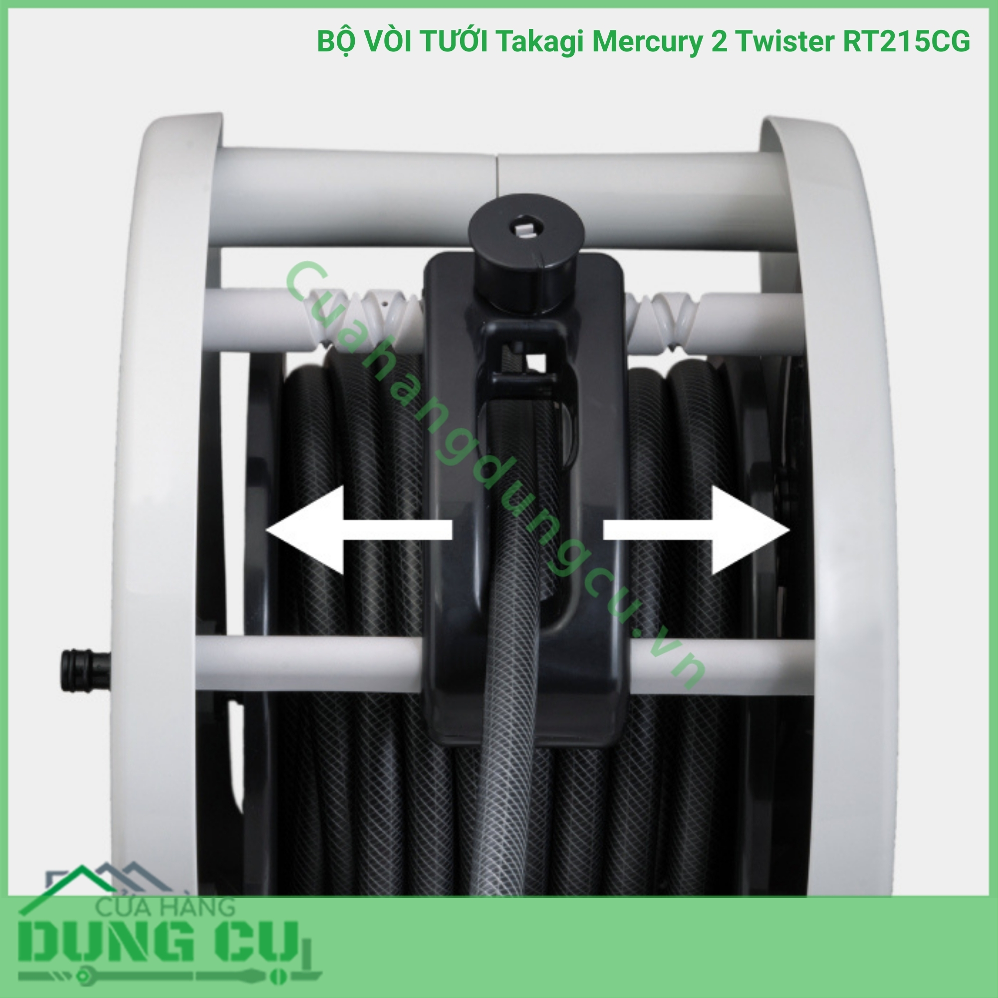 Bộ vòi thu rút tưới vườn Takagi Mercury 2 Twister (CG) 15m RT215CG