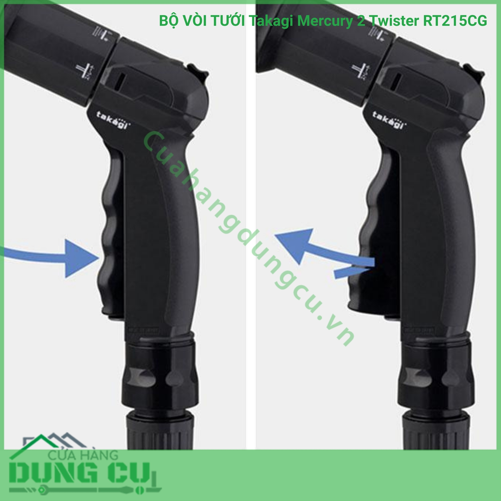 Bộ vòi thu rút tưới vườn Takagi Mercury 2 Twister (CG) 15m RT215CG