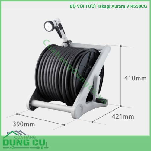 Bộ vòi thu rút tưới vườn Takagi Aurora V 50m R550CG