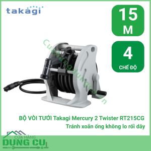 Bộ vòi thu rút tưới vườn Takagi Mercury 2 Twister (CG) 15m RT215CG