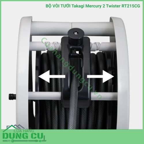 Bộ vòi thu rút tưới vườn Takagi Mercury 2 Twister (CG) 15m RT215CG