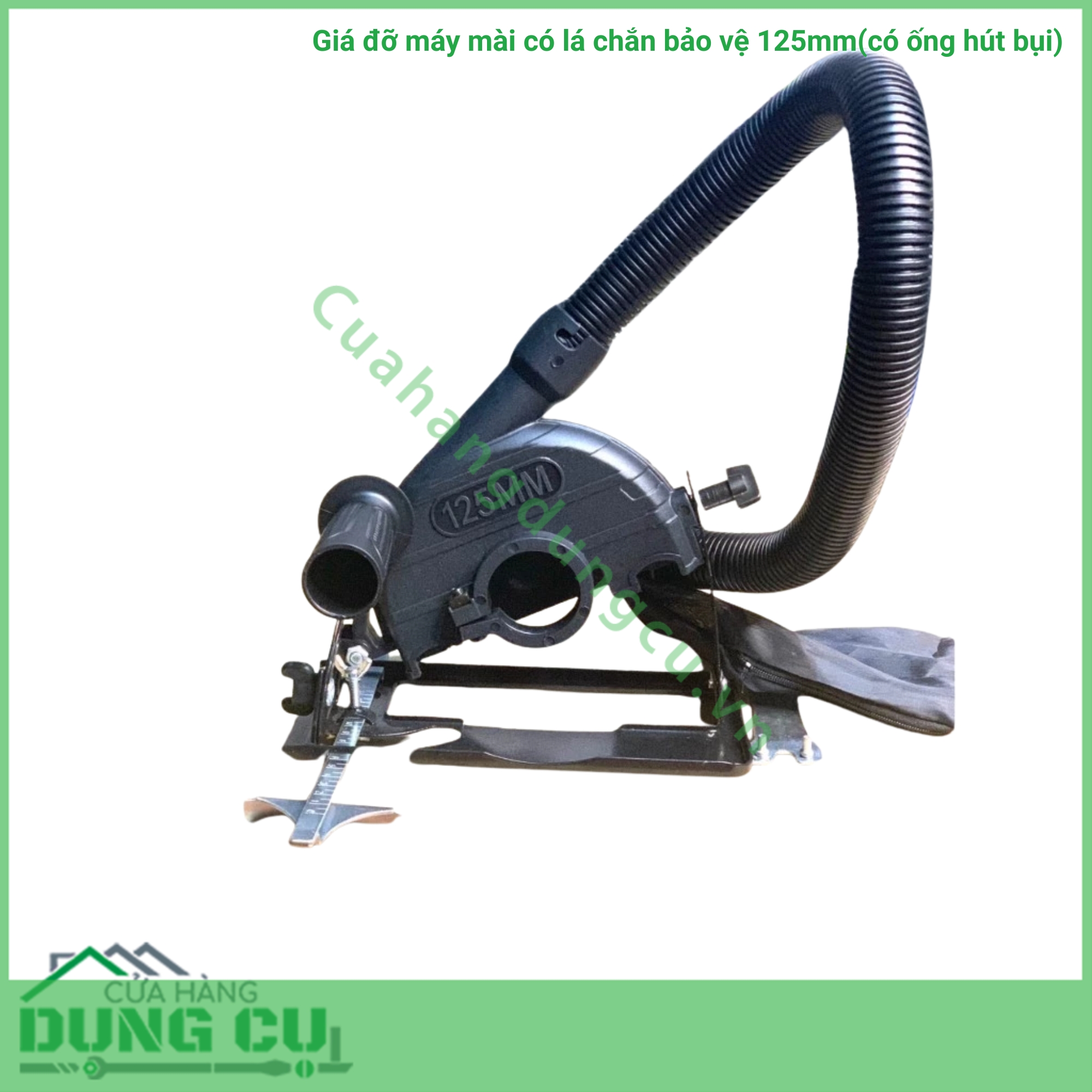 Giá đỡ máy mài có lá chắn bảo vệ 125mm(có ống hút bụi)