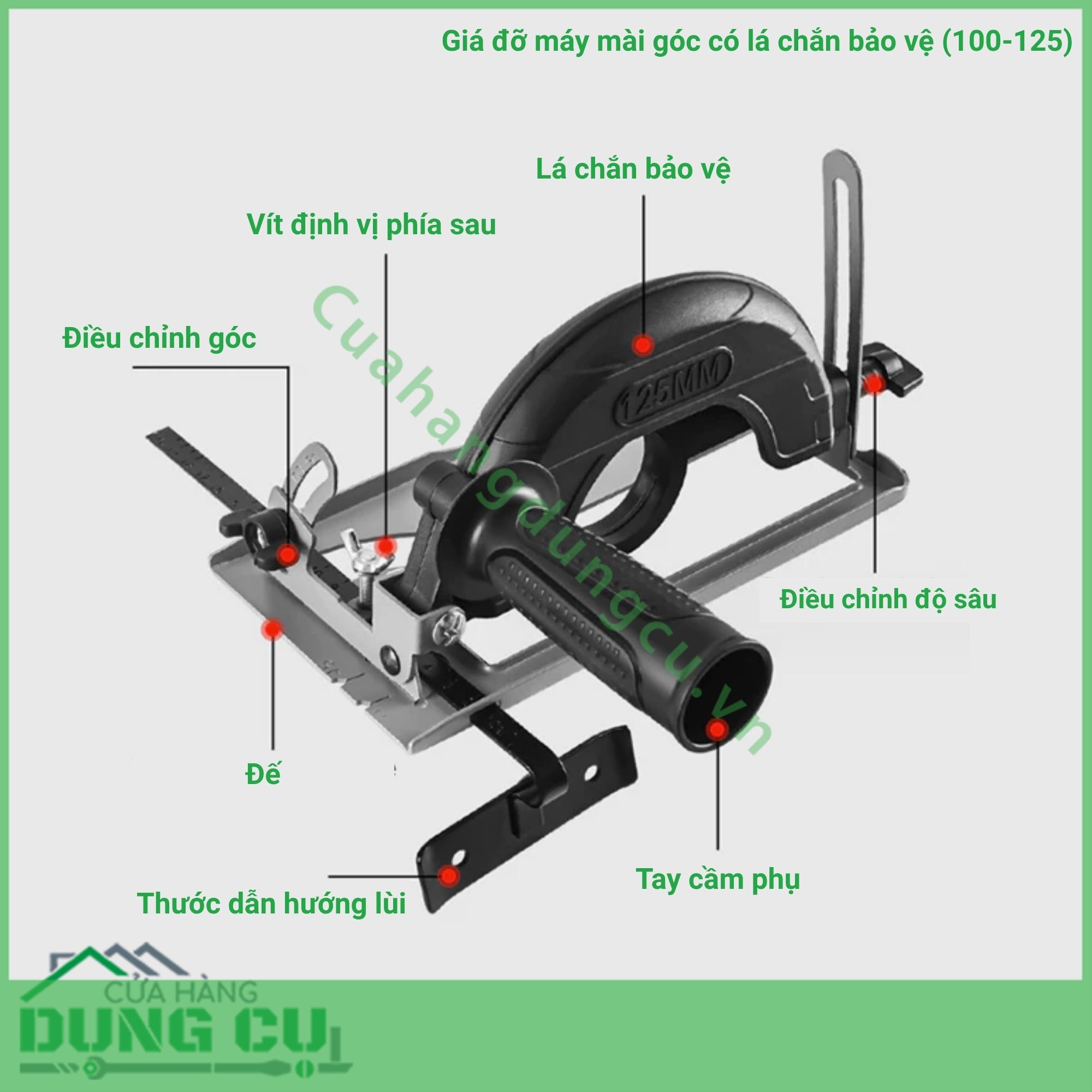 Giá đỡ máy mài góc có lá chắn bảo vệ (100-125)