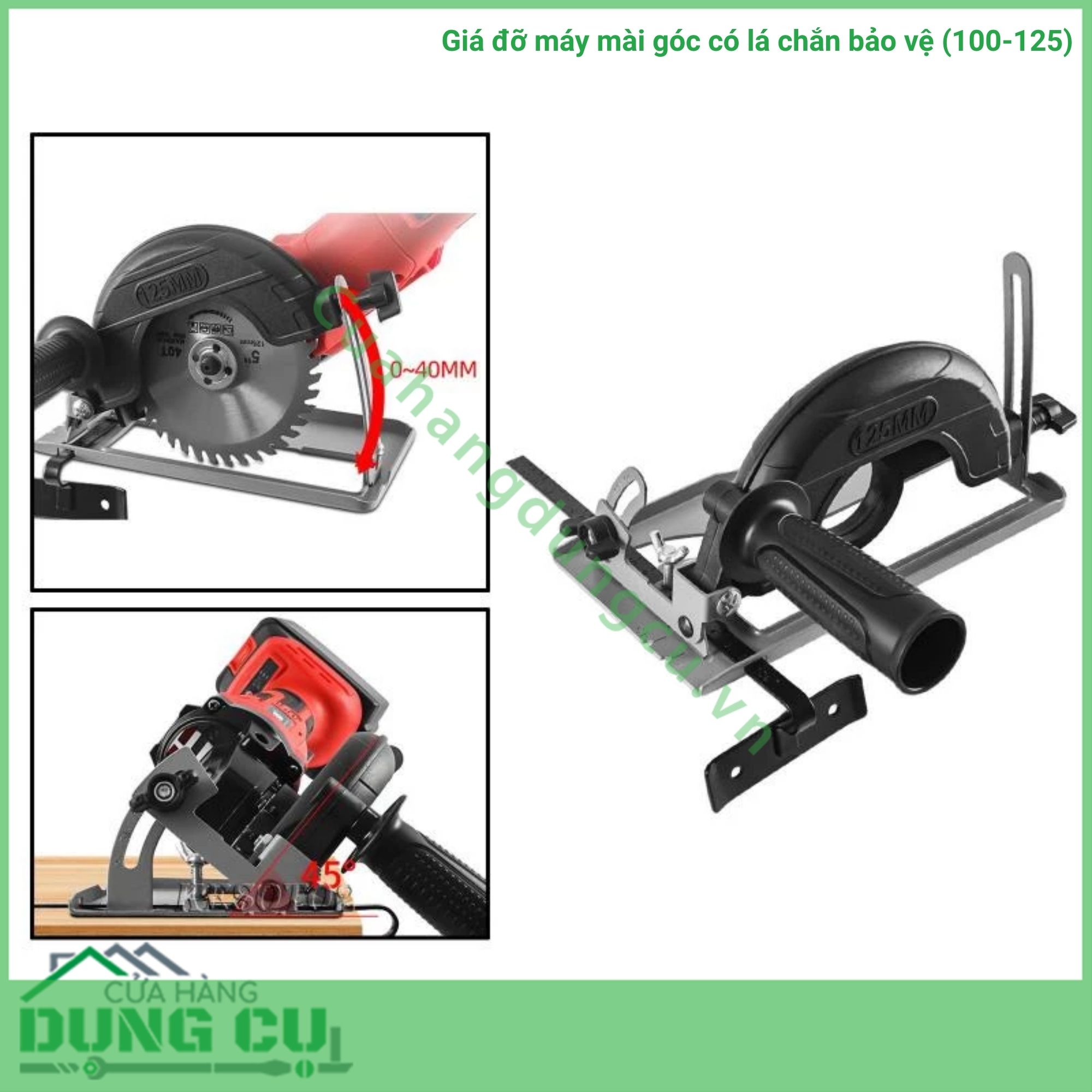 Giá đỡ máy mài góc có lá chắn bảo vệ (100-125)