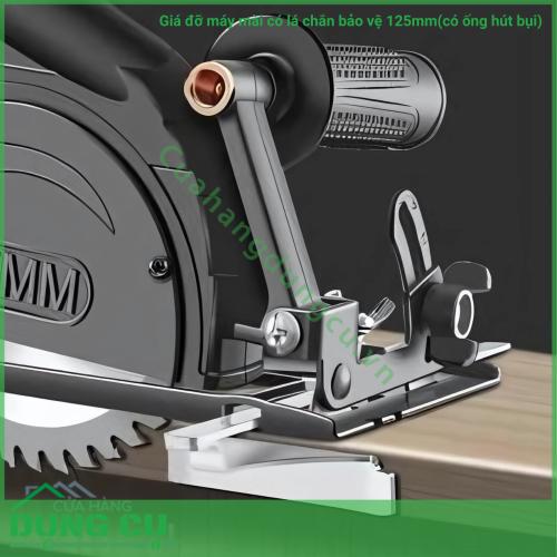 Giá đỡ máy mài có lá chắn bảo vệ 125mm(có ống hút bụi)