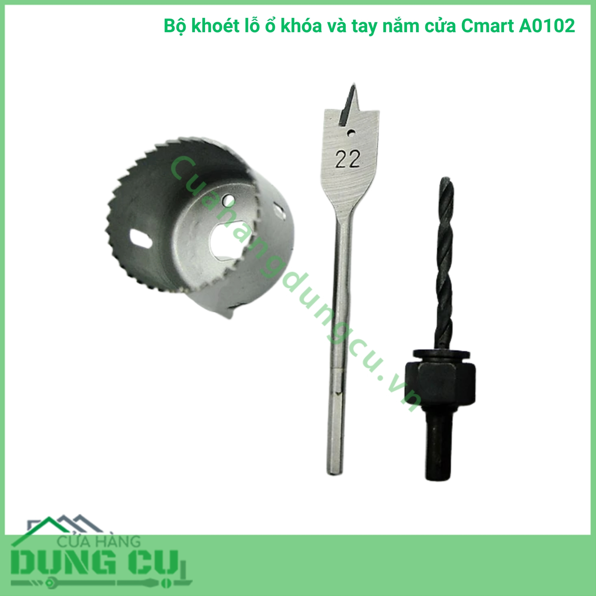 Bộ khoét lỗ ổ khóa cửa Cmart A0102