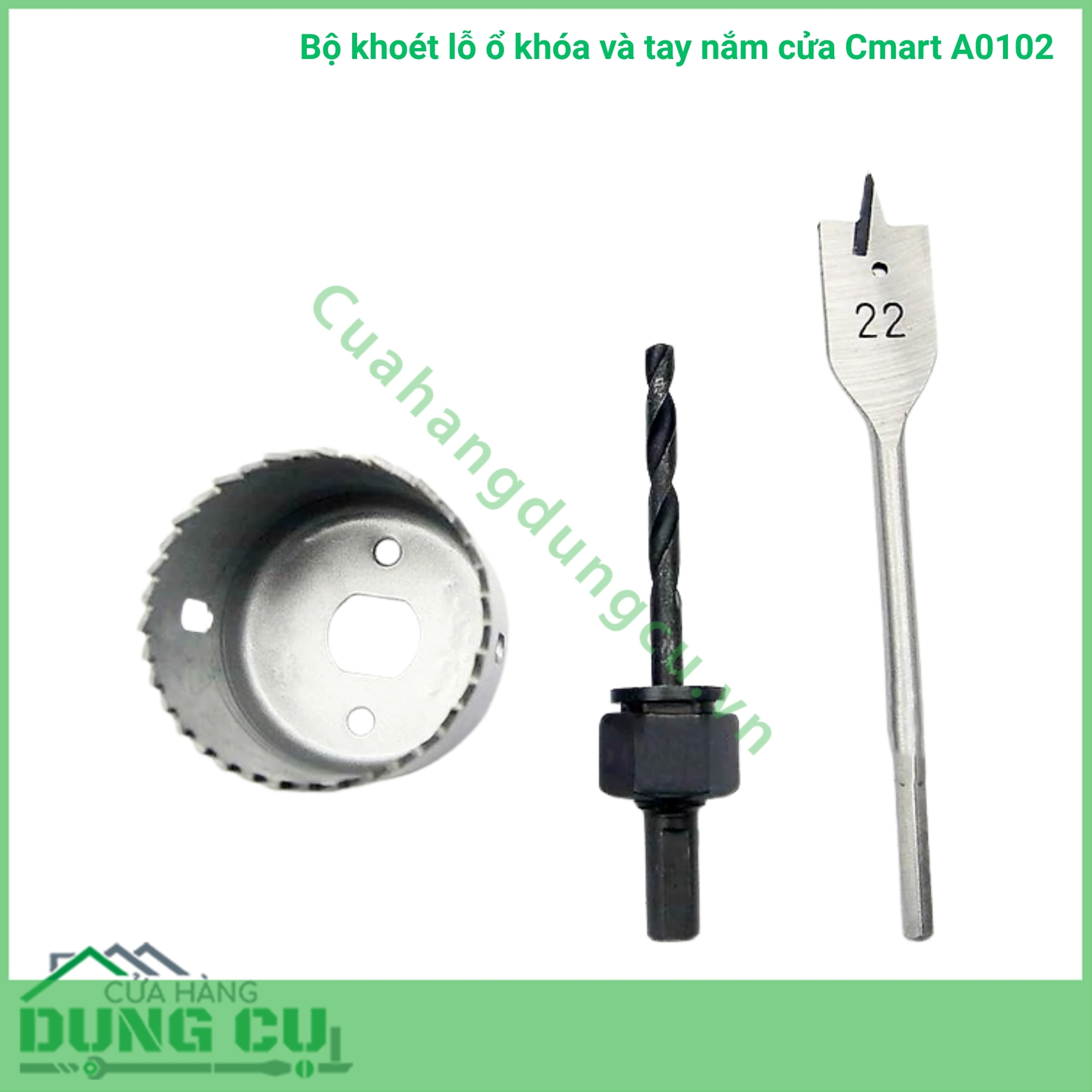 Bộ khoét lỗ ổ khóa cửa Cmart A0102