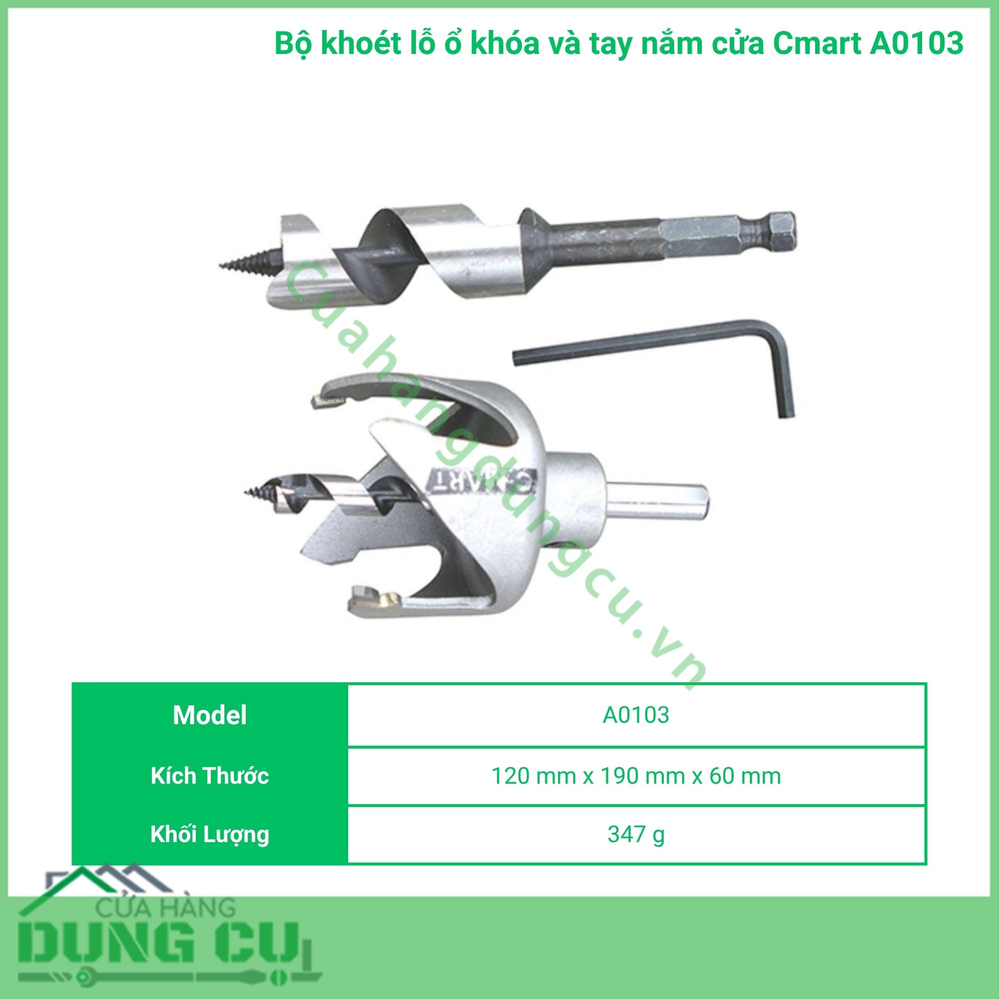 Bộ khoét lỗ ổ khóa cửa Cmart A0103