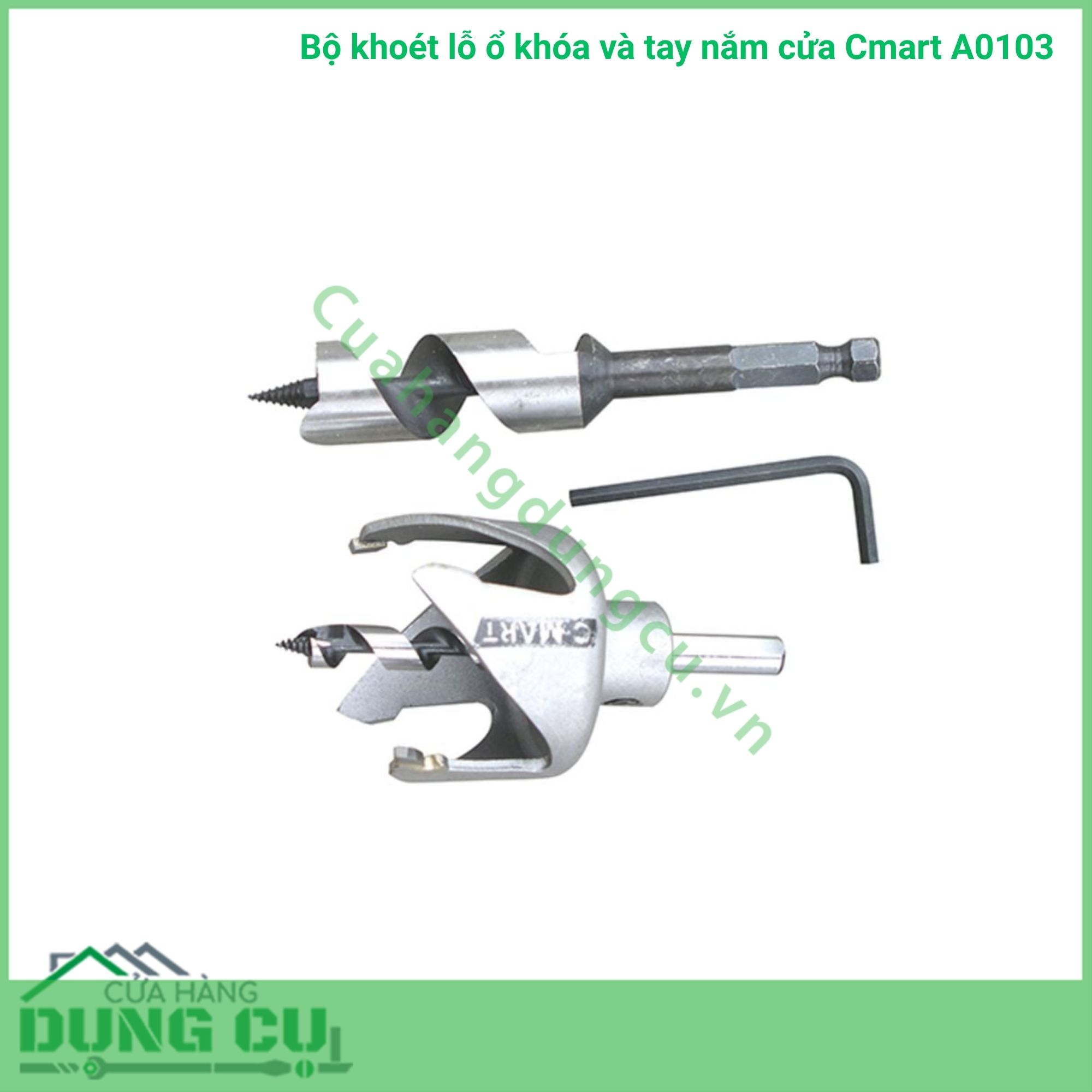 Bộ khoét lỗ ổ khóa cửa Cmart A0103