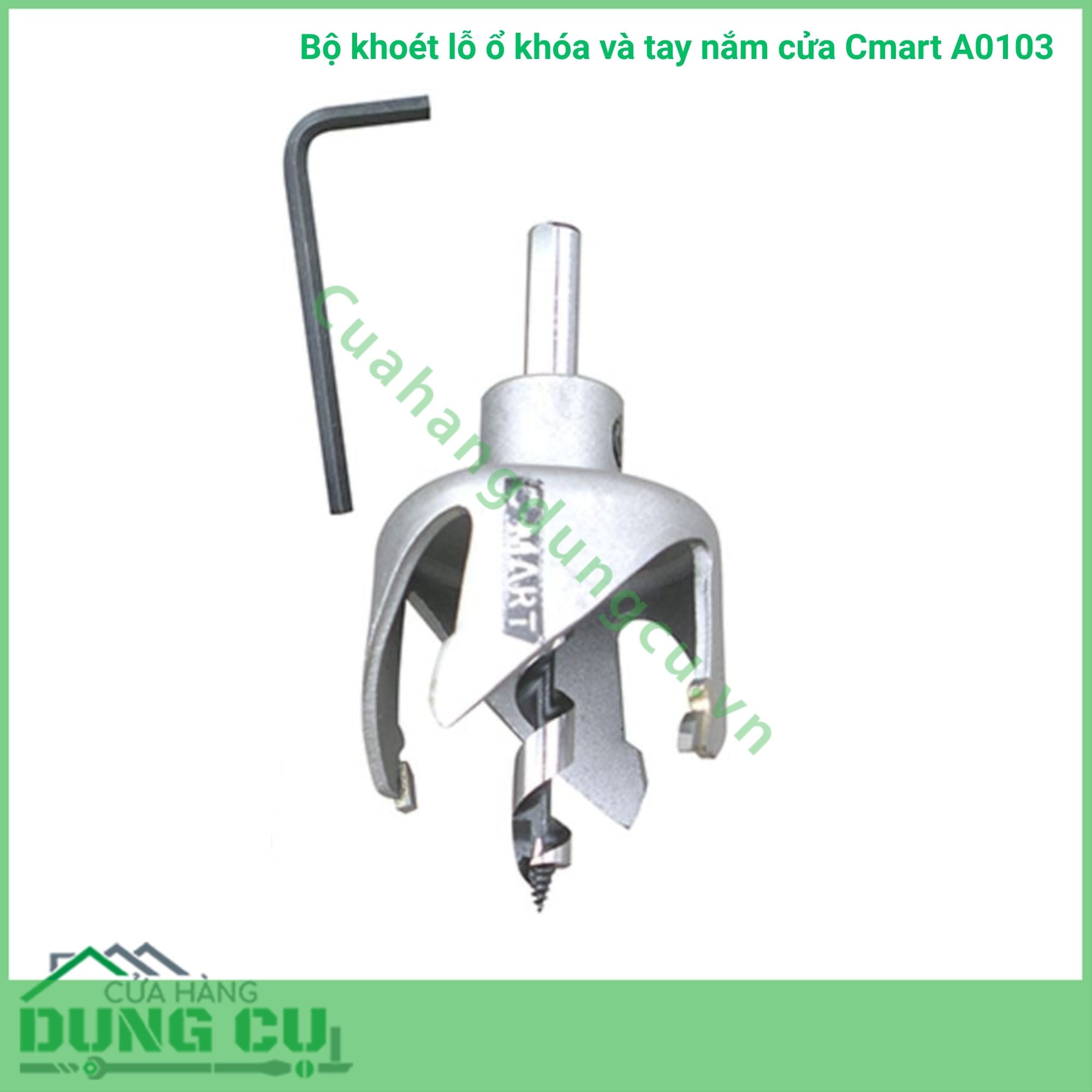 Bộ khoét lỗ ổ khóa cửa Cmart A0103