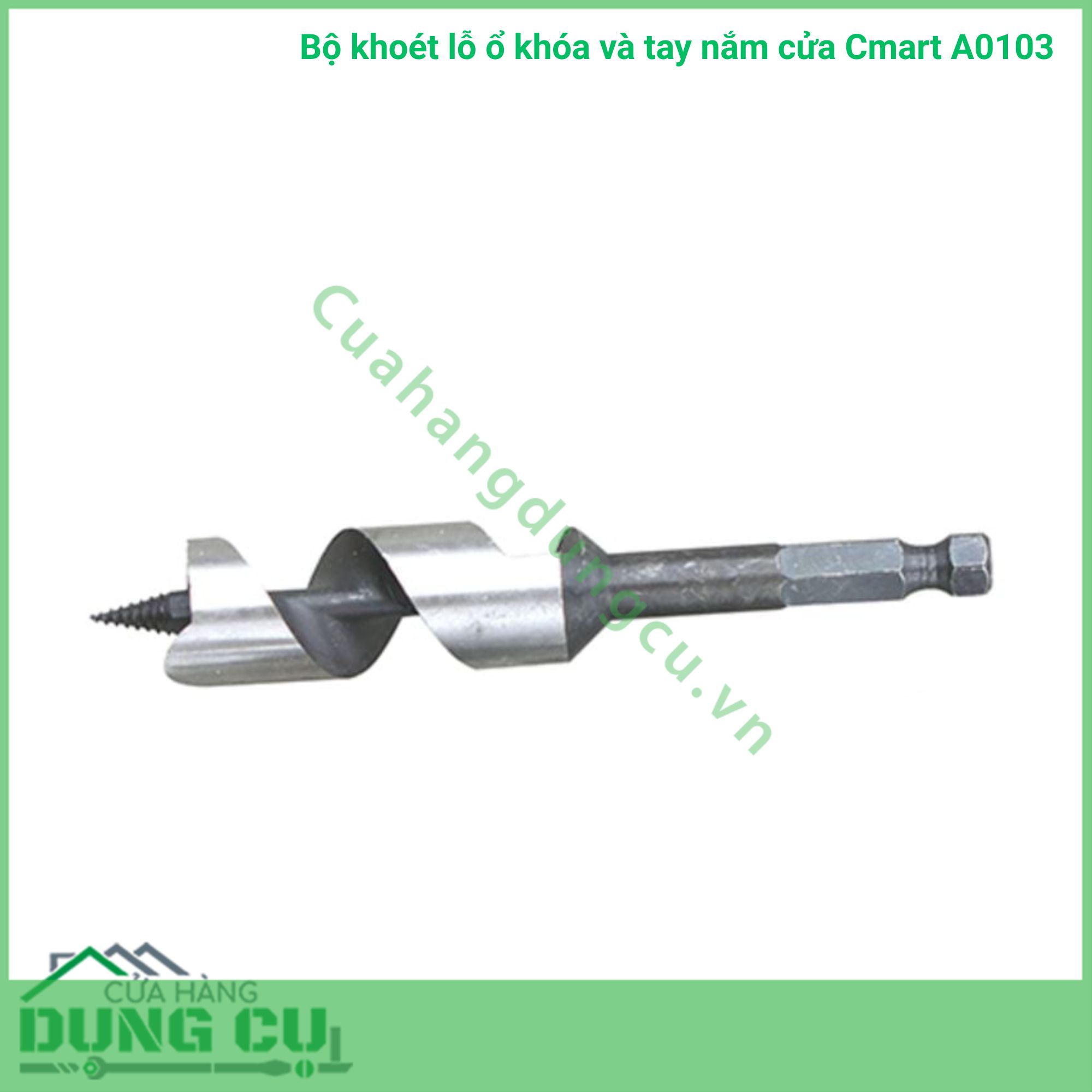 Bộ khoét lỗ ổ khóa cửa Cmart A0103