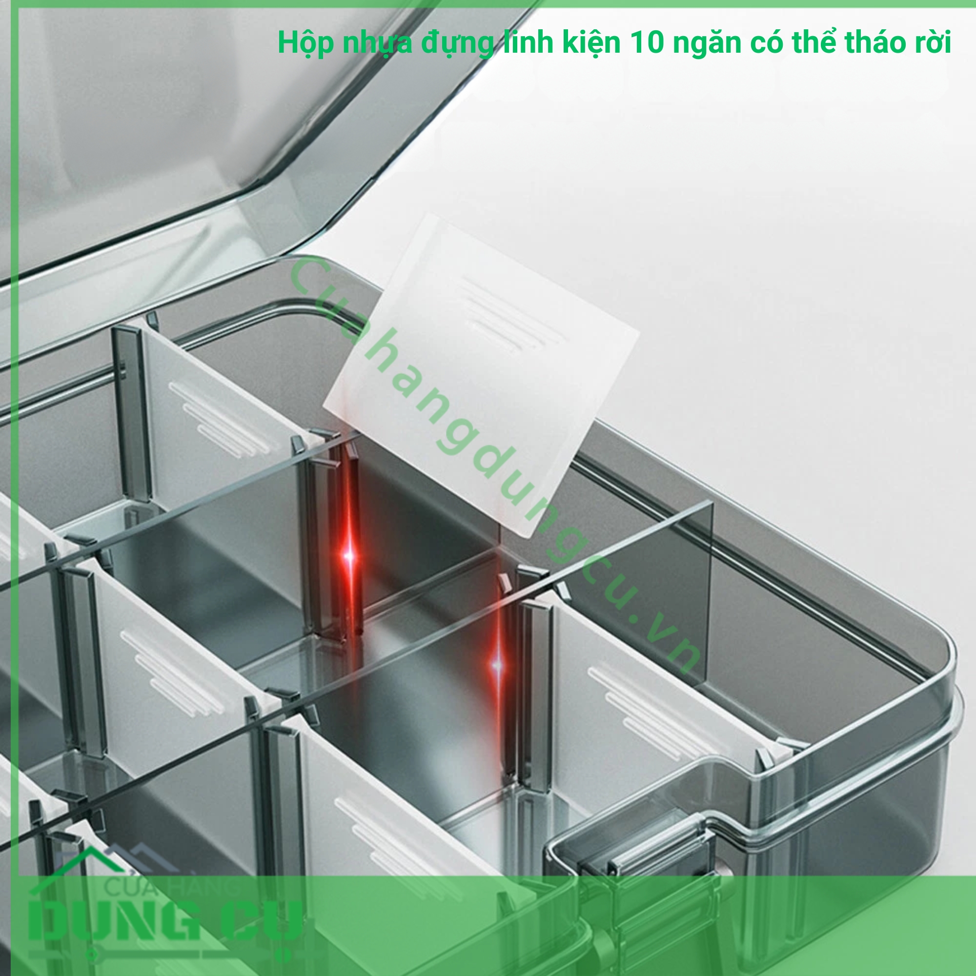 Hộp nhựa đựng linh kiện 10 ngăn có thể tháo rời