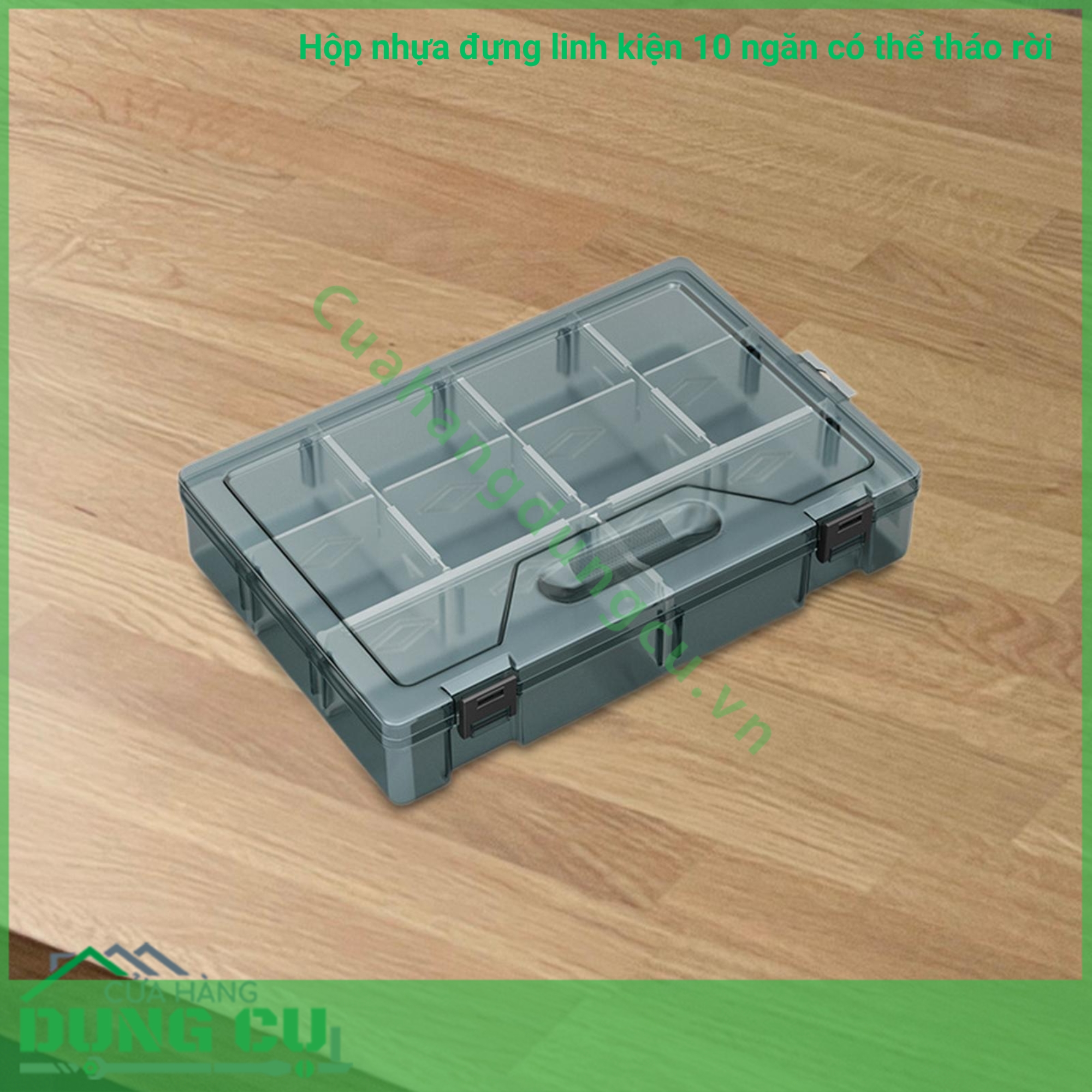 Hộp nhựa đựng linh kiện 10 ngăn có thể tháo rời