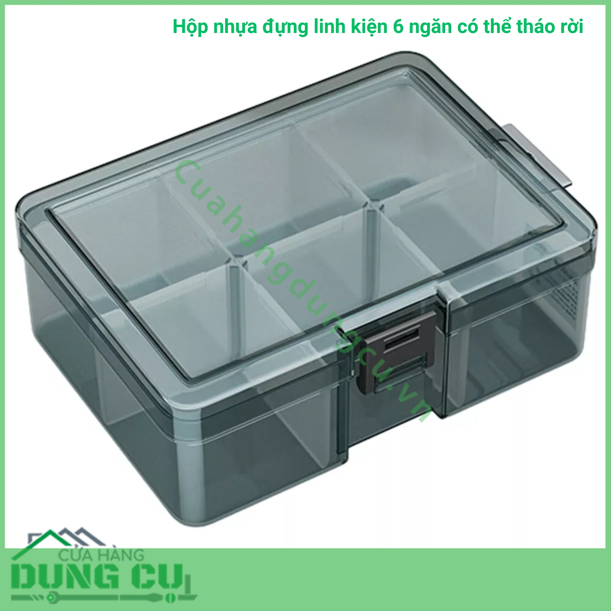 Hộp nhựa đựng linh kiện 6 ngăn có thể tháo rời